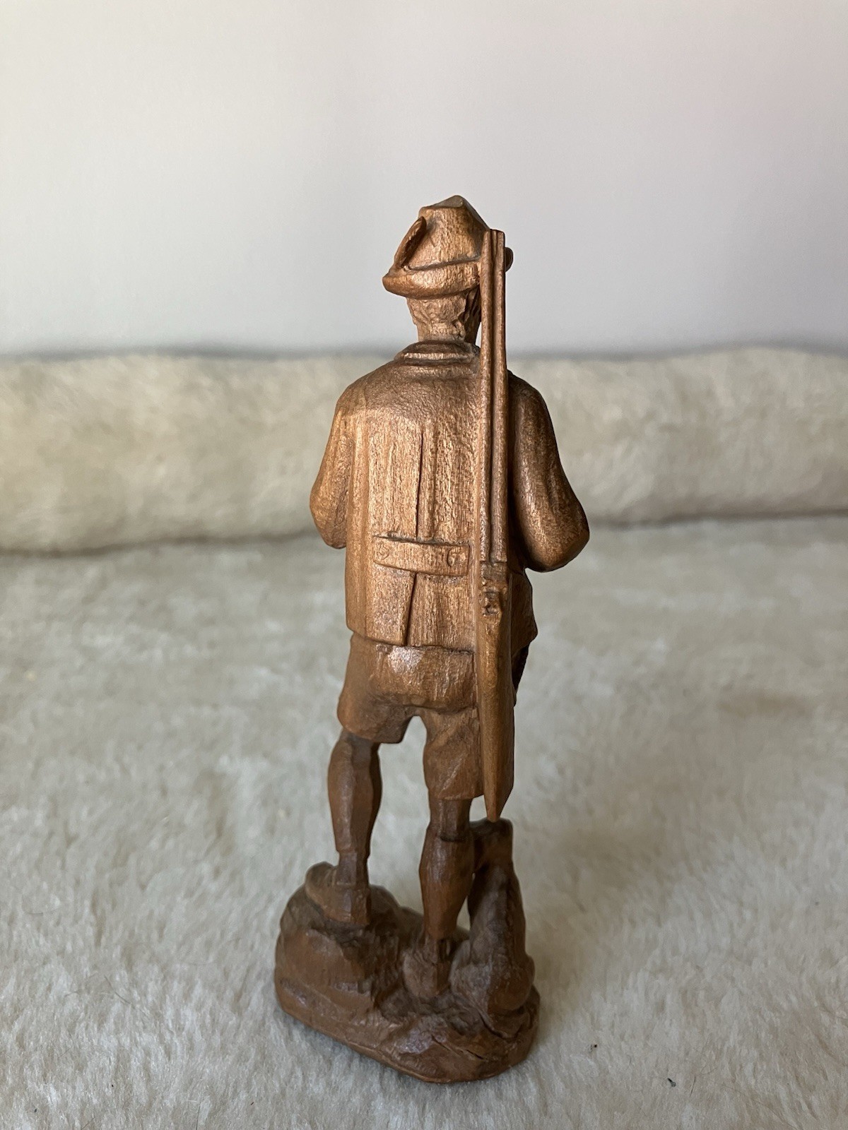 Vintage BLACK FOREST German Hand Carved Wood Figure – Hunter With Dog