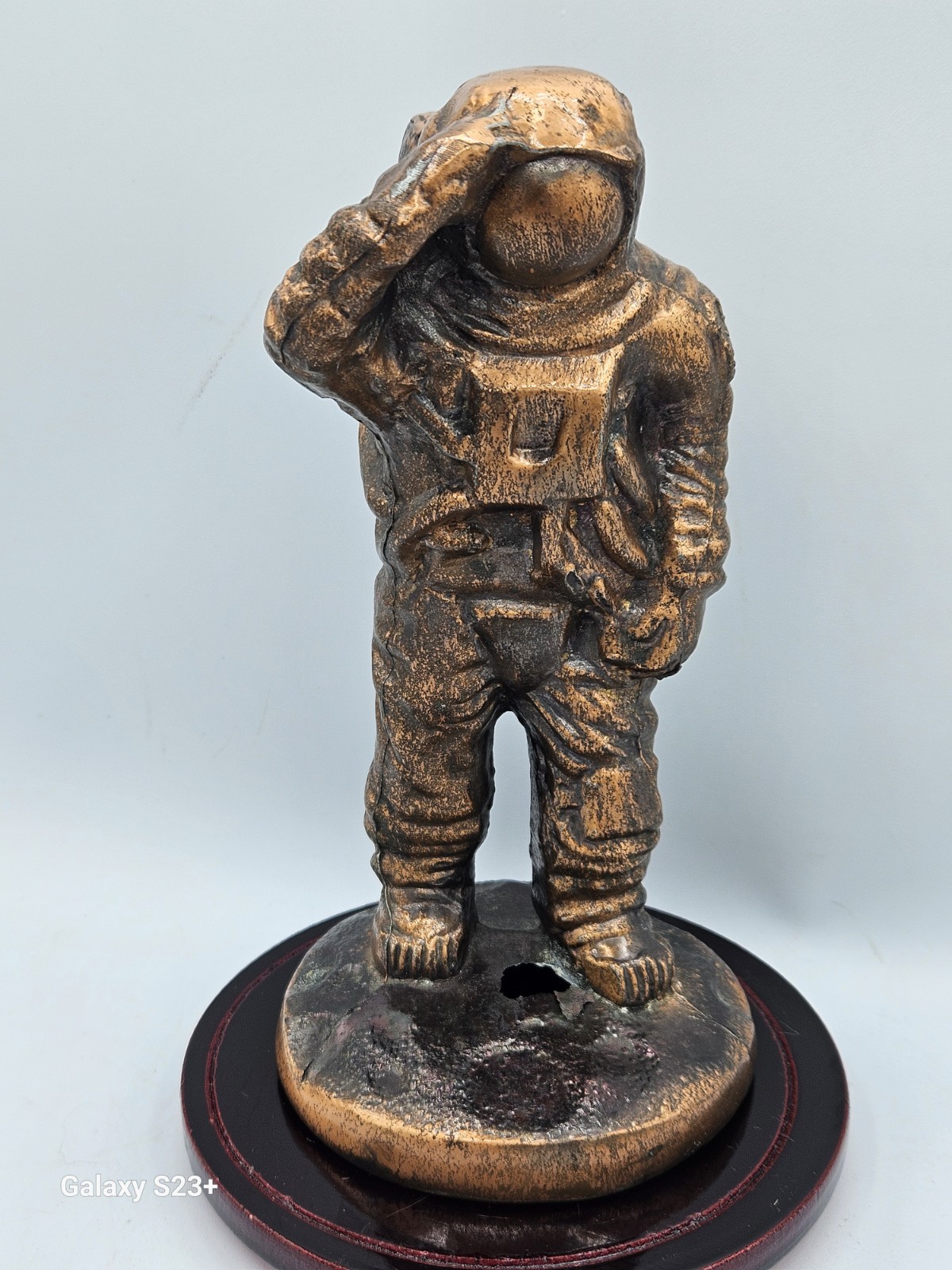 1960’S Copper Astronaut Statue About 7 1/2 Tall
