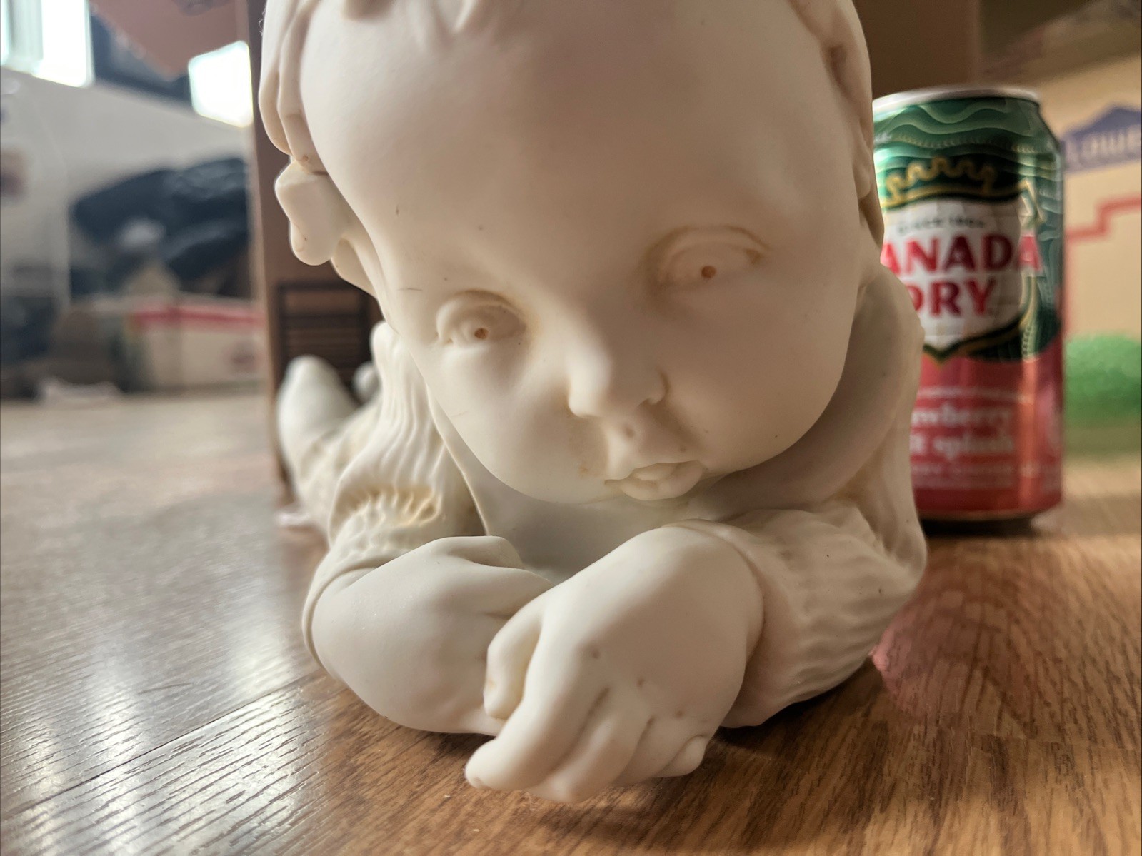 Katsutte German Porcelain Large Piano Baby With Bonnet