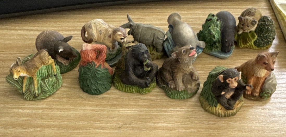 Vintage Lenox Collectable Mini Thimbles Wild Animals Lot of 12 READ 2 Chipped