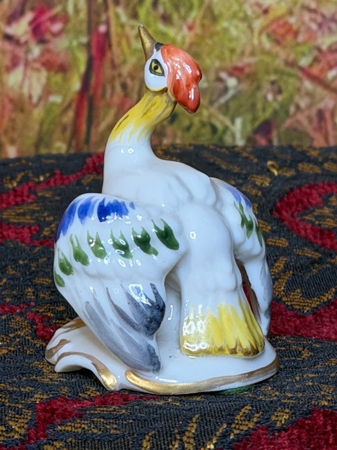 Antique Von Schierholz Porcelain Phoenix Bird