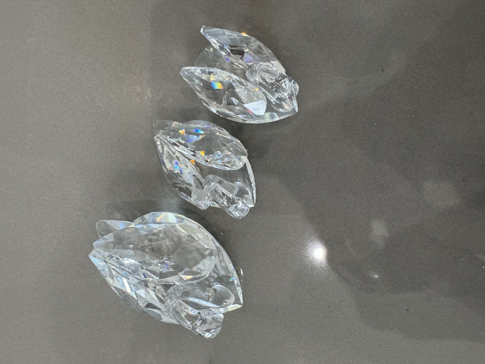 Set Of 3 Beautiful Swarovski Swan Beauties of the Lake Retired