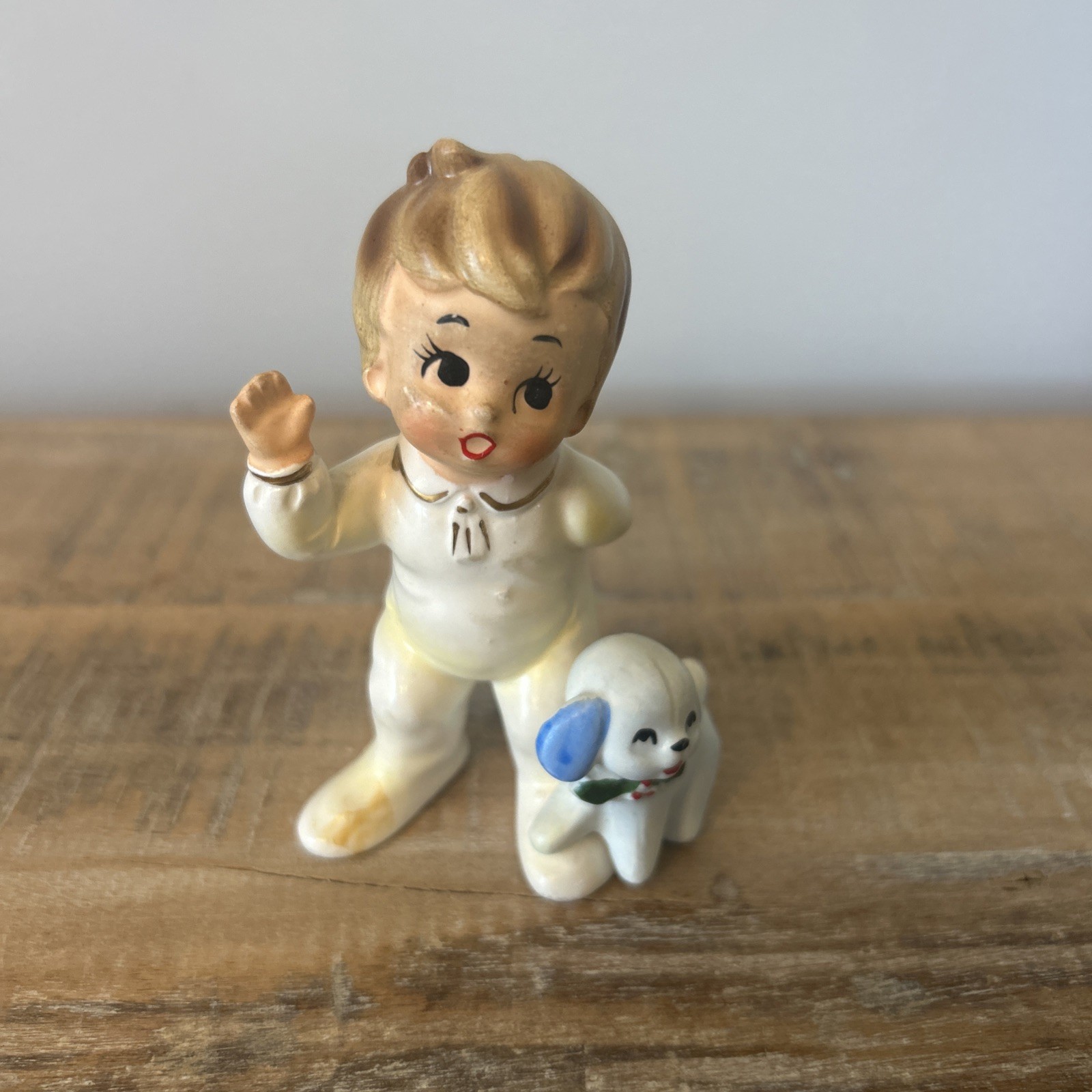 Vintage Figurine Boy with Puppy