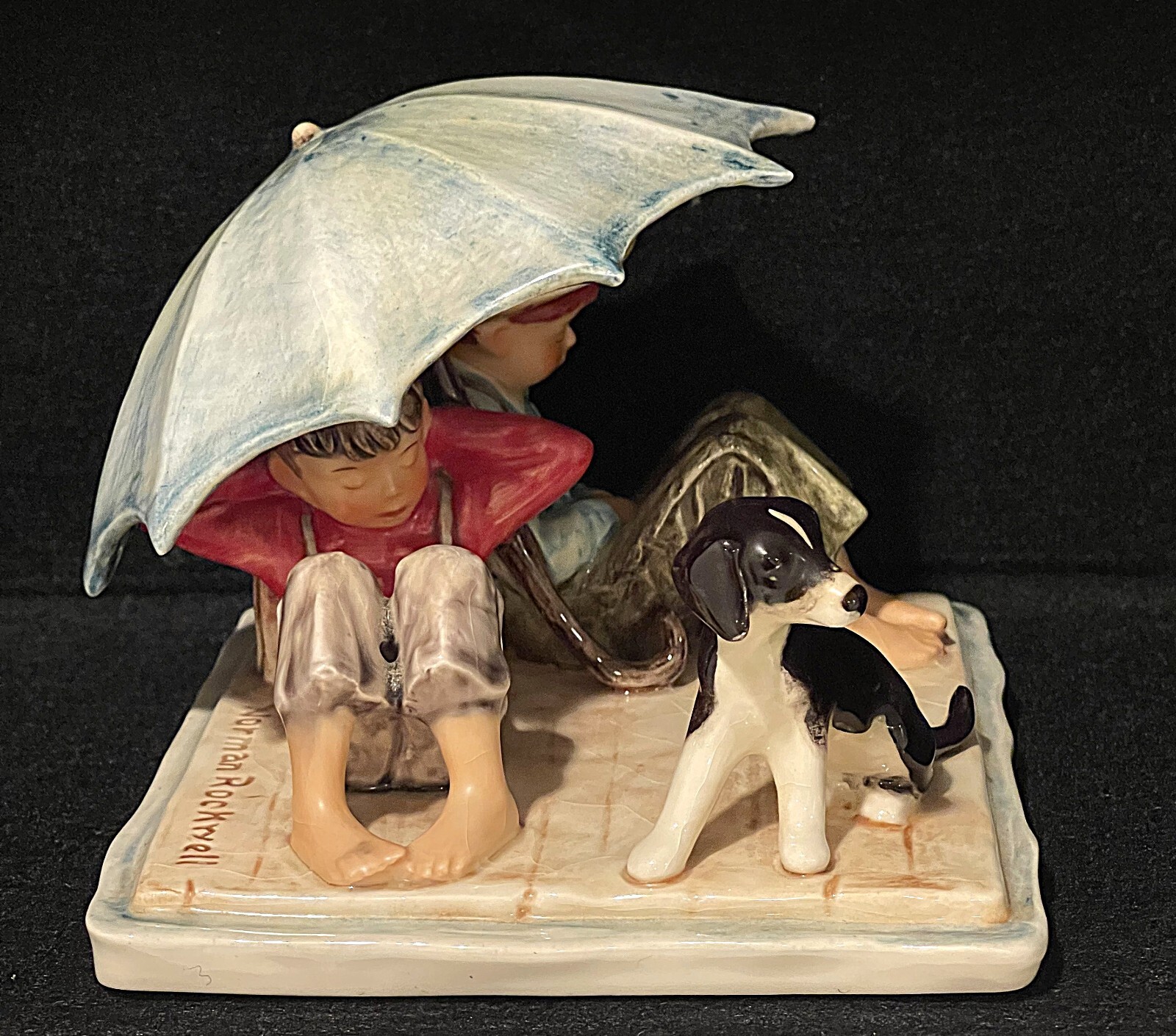 Norman Rockwell, 2 Boys Under Umbrella, Goebel, Rock 217