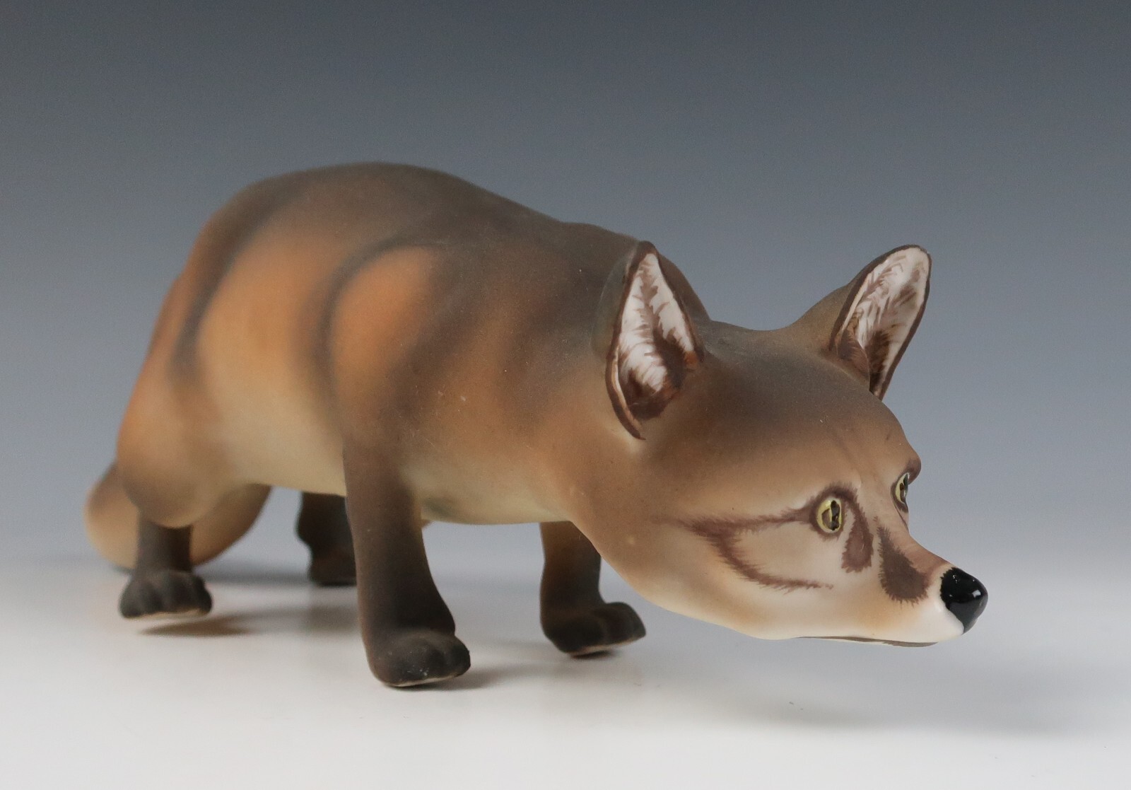 Vintage C. Martinu Bisque Porcelain Fox Figurine Figure Mid-Centry Modern Spain