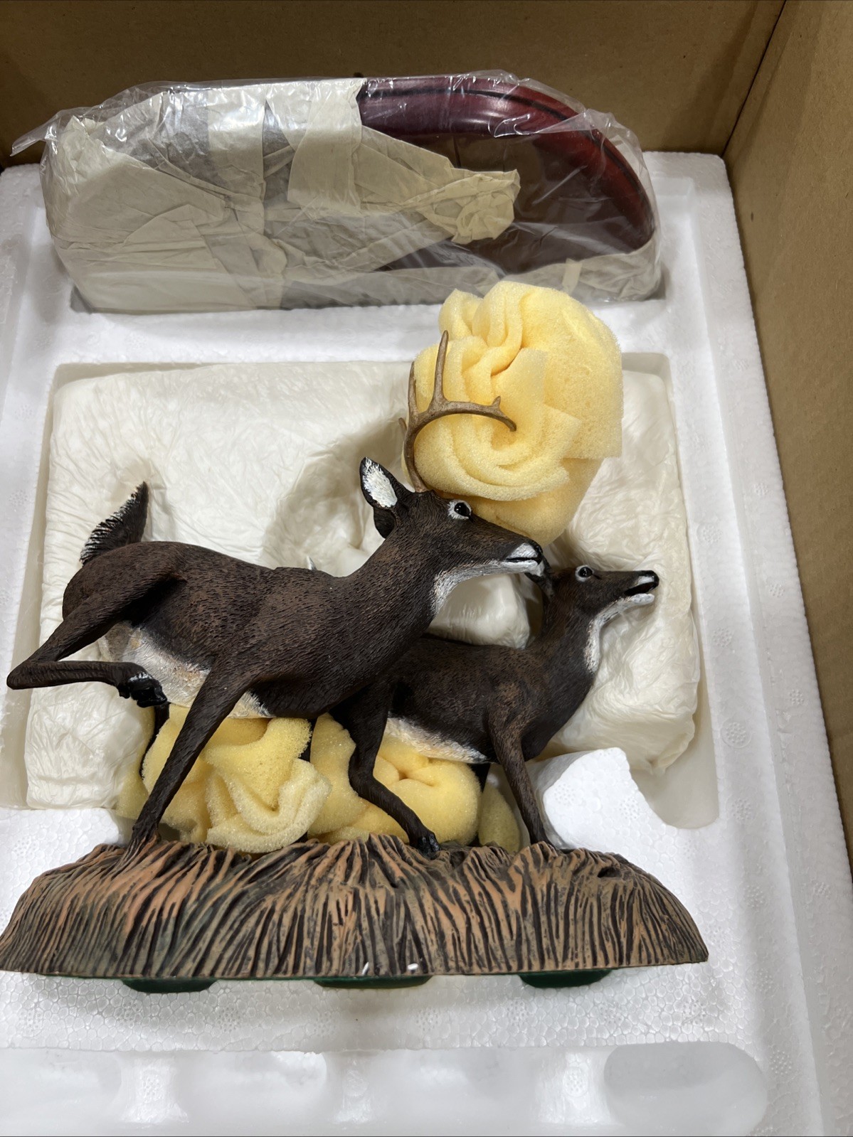 Danbury Mint Summer Flight White Tail Deer Sculpture Figure W/ Original Box NOS