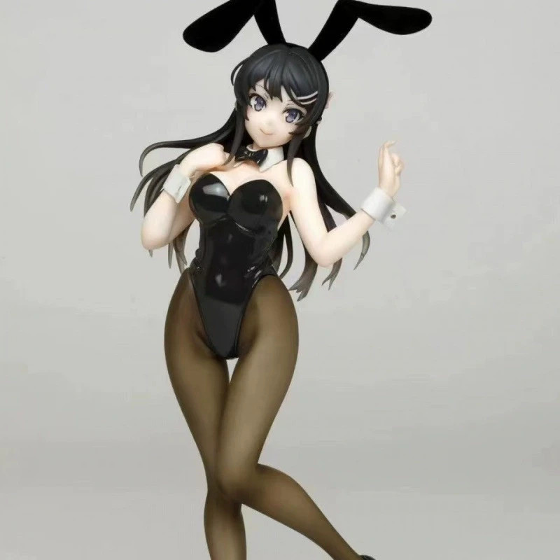 Hot, Anime Sakurajima Mayi Bunny 1/7 Scale Ver.PVC Figure Toys No Box 23cm Black