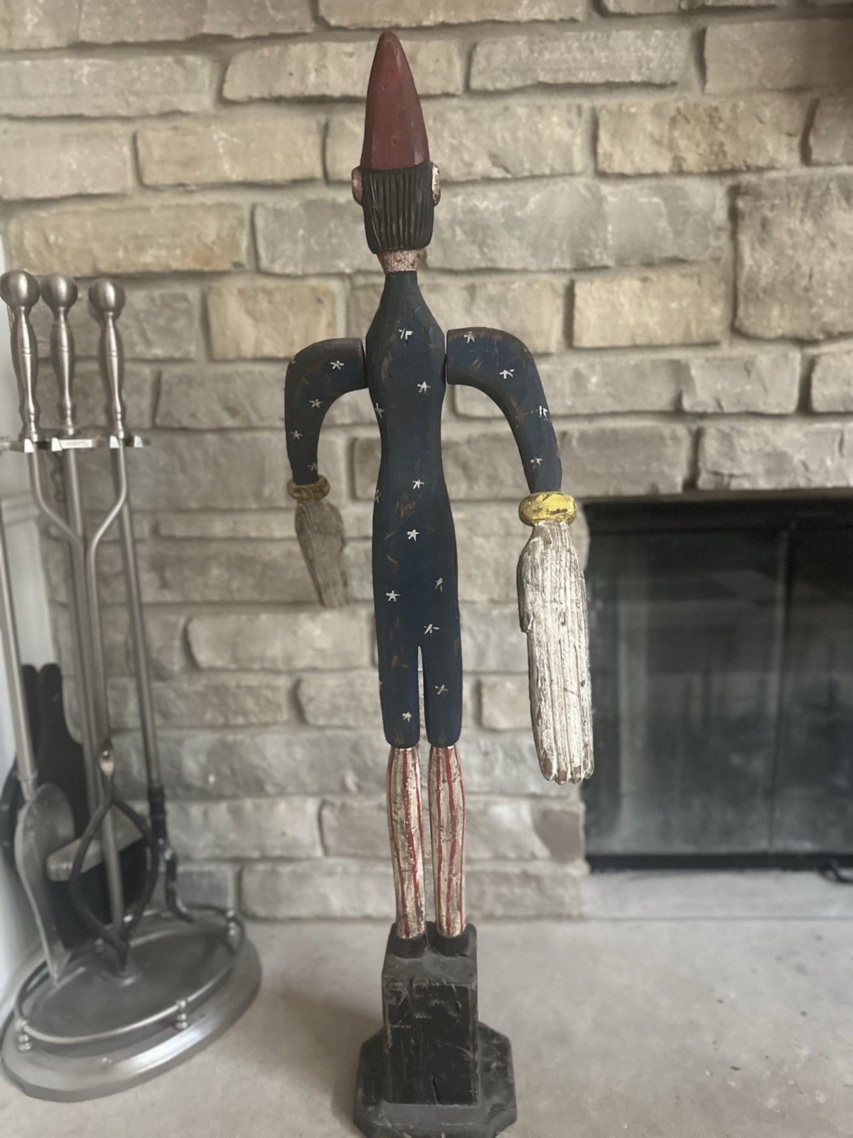 Kent Gutzmer Hand Painted Wood Whirligig Folk Art Figure 37” “Political Wizard”