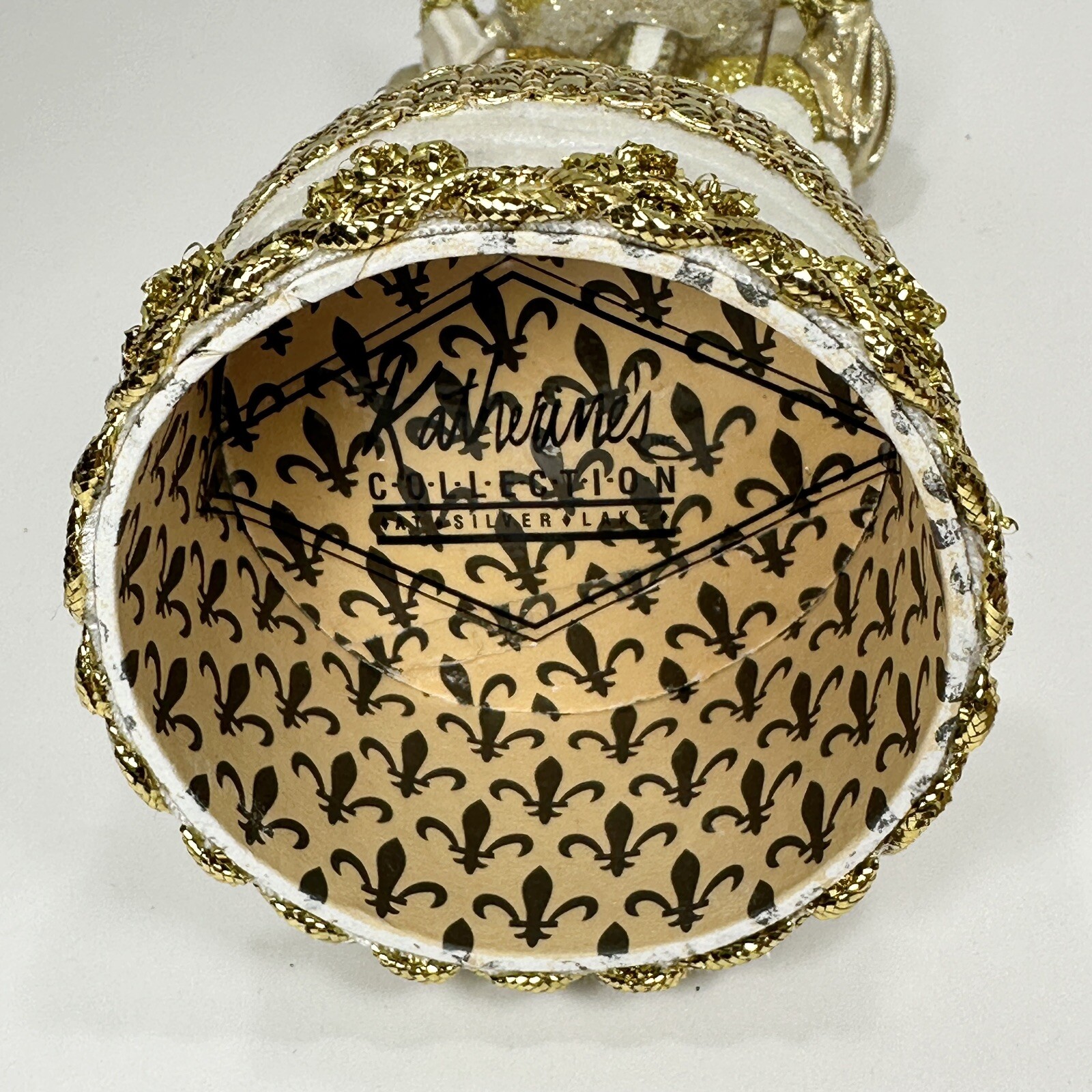 Katherine’s Collection at Silver Lake Gold & Ivory Jester on Round Trinket Box