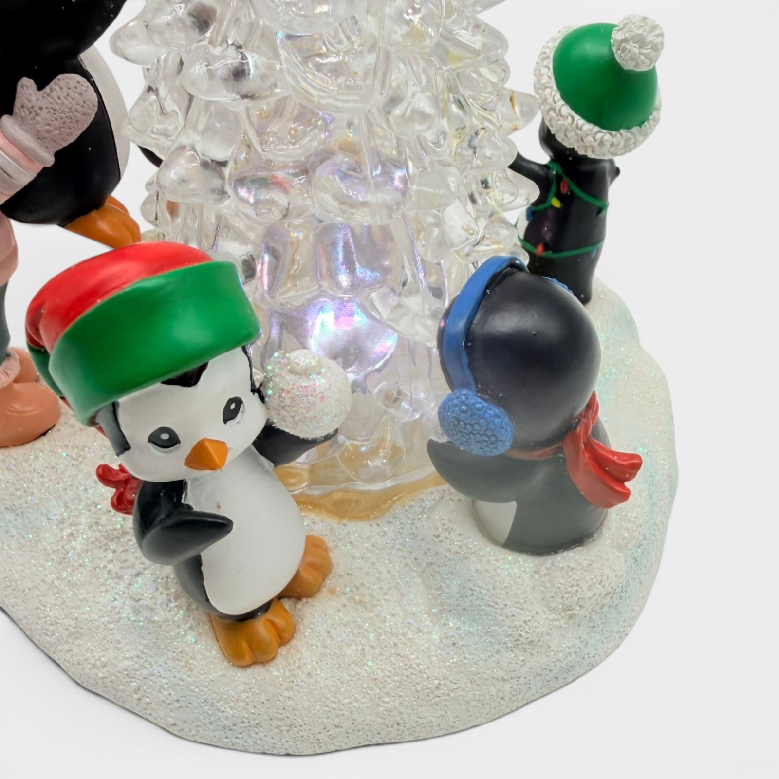Precious Moments Penguins Decorating Christmas Tree LED 171413 w/ Box