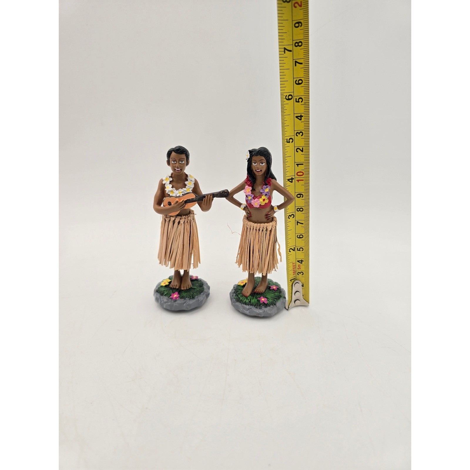 Hawaiian Hula Dancer dashboard nodder Figurine Set Ukulele girl boy gift Box