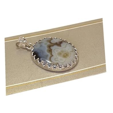 Pure Silver 65 Carat Sulemani Hakik Gemstone Pendant for Unisex