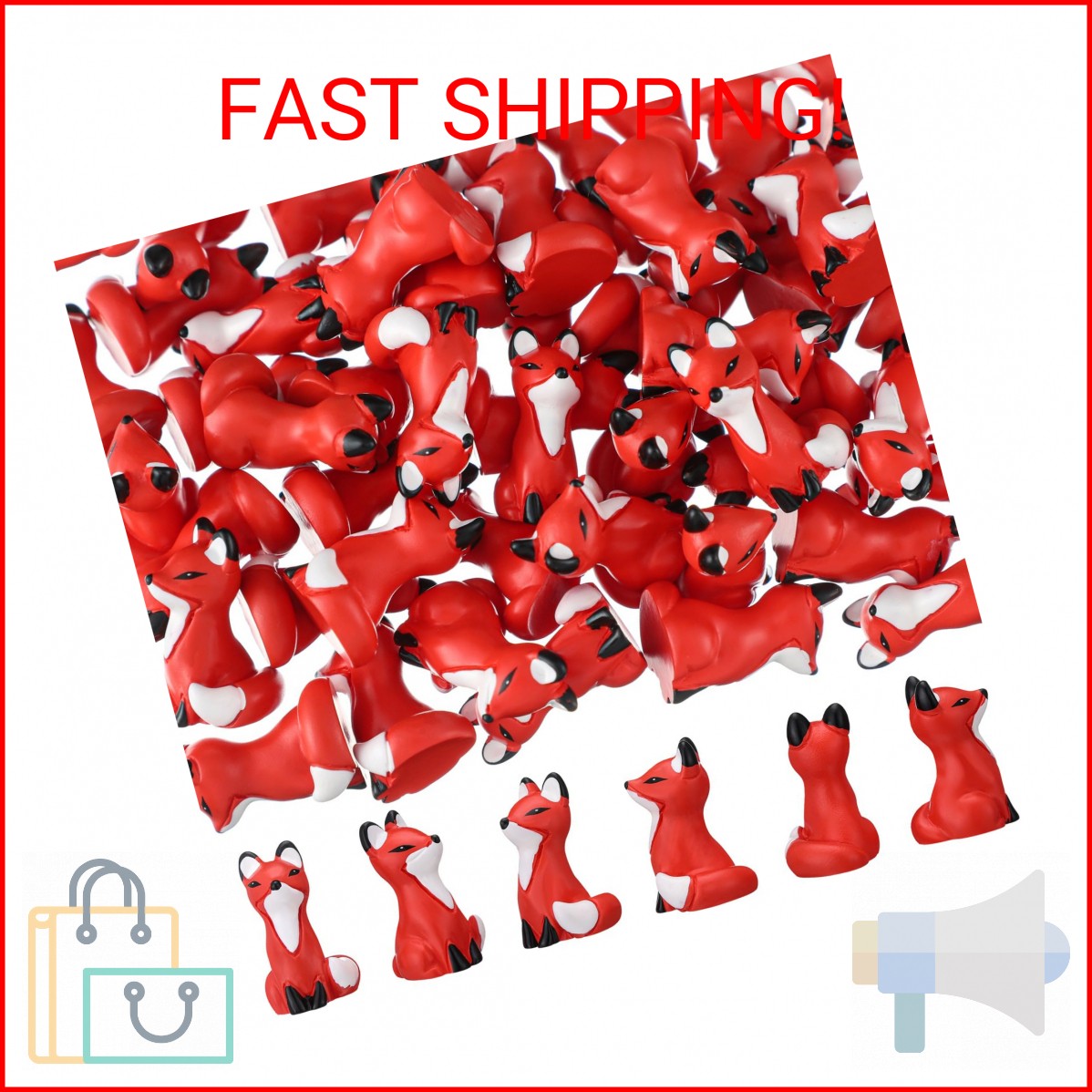 Wesiti 50 Pcs Mini Resin Fox Figures Bulk Cute Foxes Figurine Spring Woodland Fo