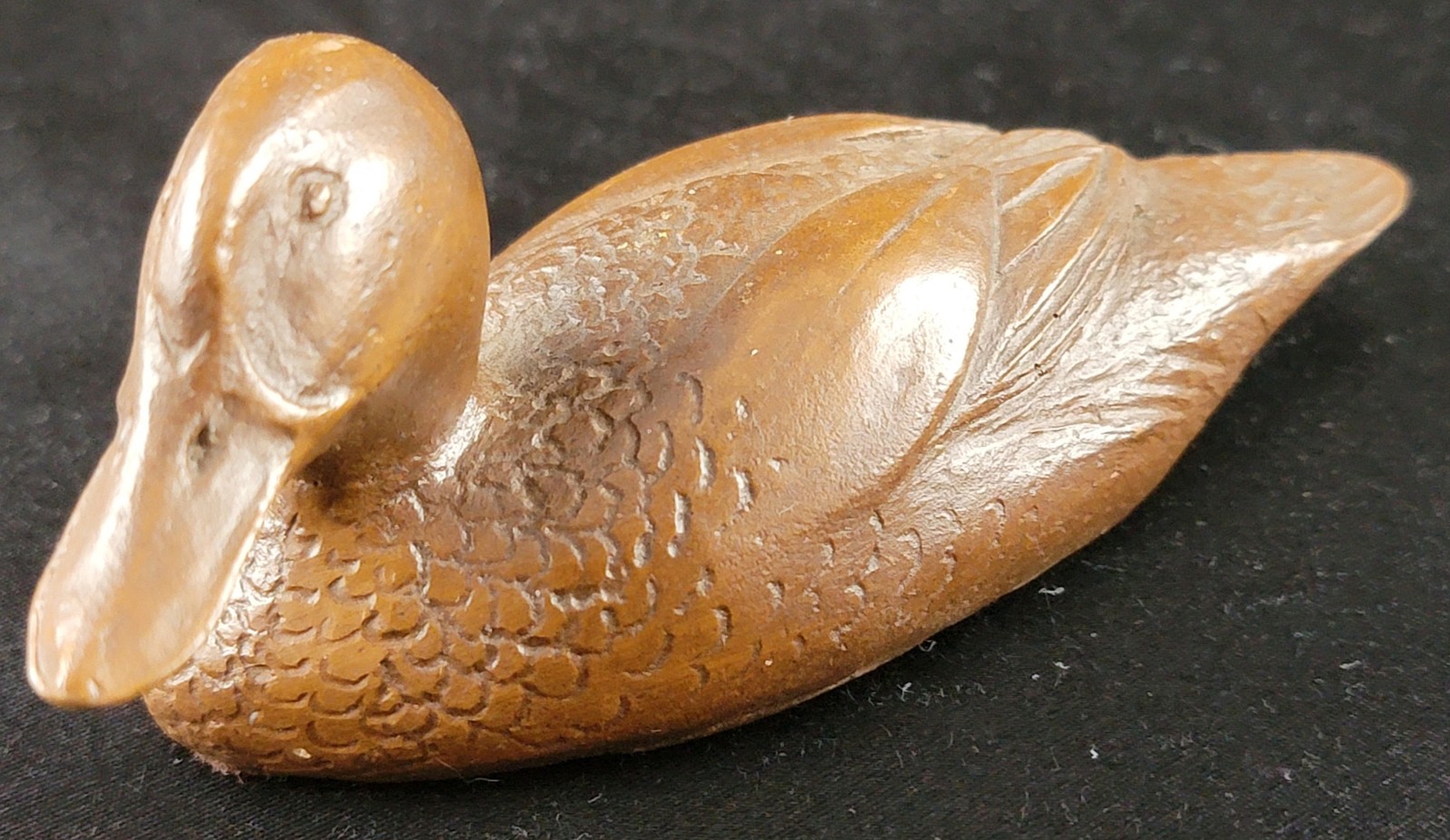Vintage Mallard Duck Decoy 4in Resin Wood Look Mini Paperweight Decor