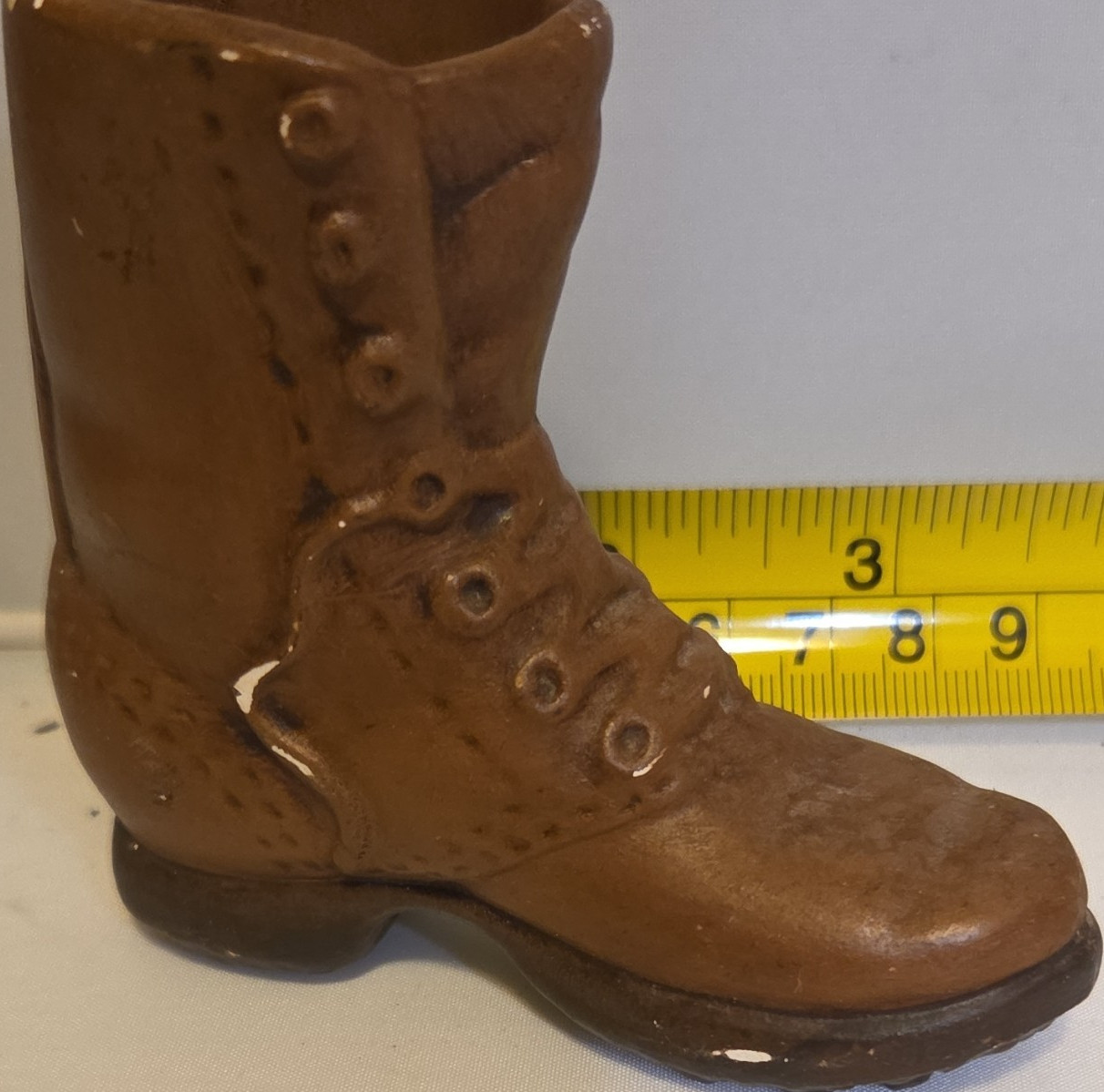Ceramic Boot Figurine Brown Black Small Decorative Sculpture Unisex