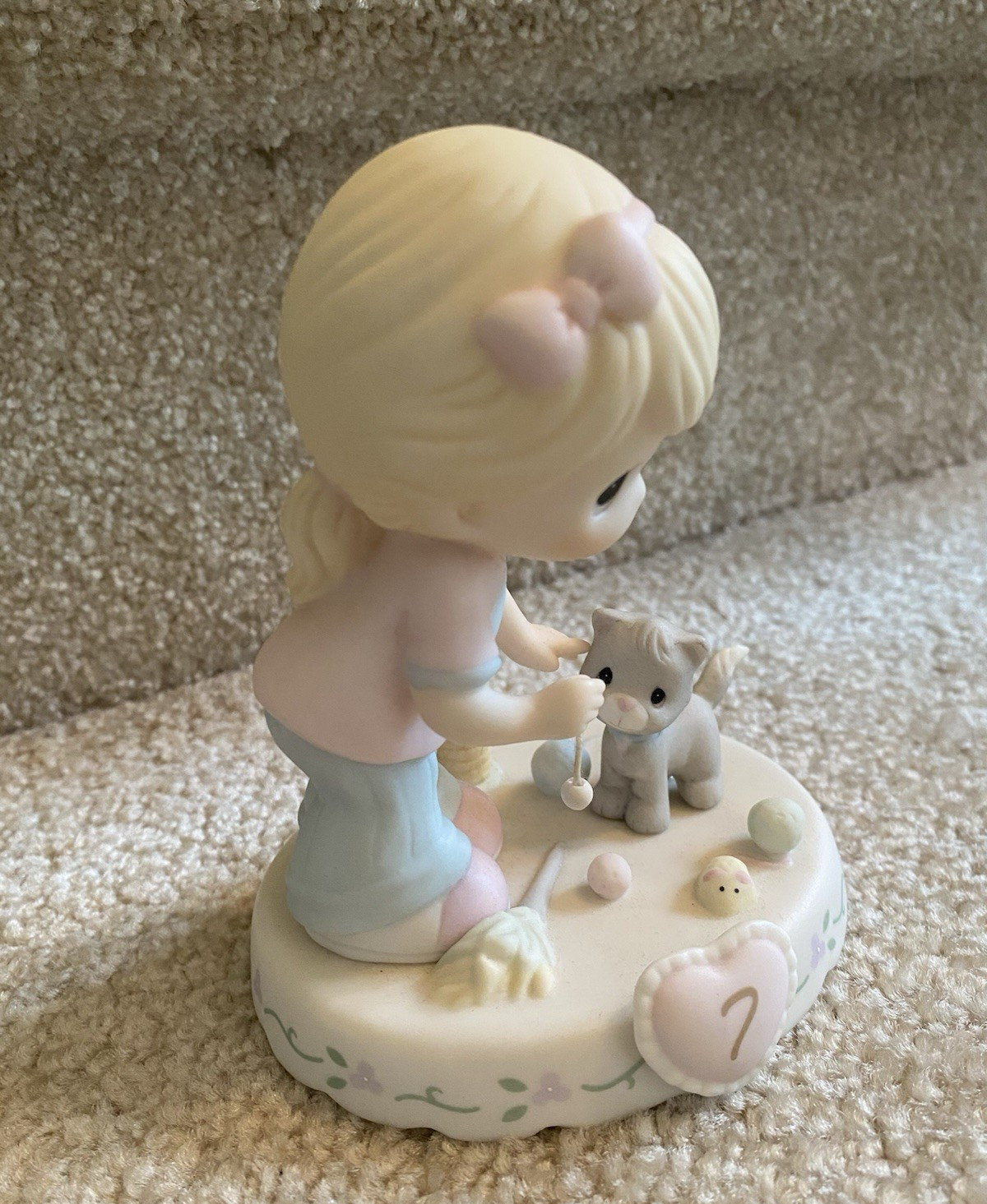Precious Moments 2015 “Growing in Grace Age 7” Girl with Cat #154034 FREE SHIP