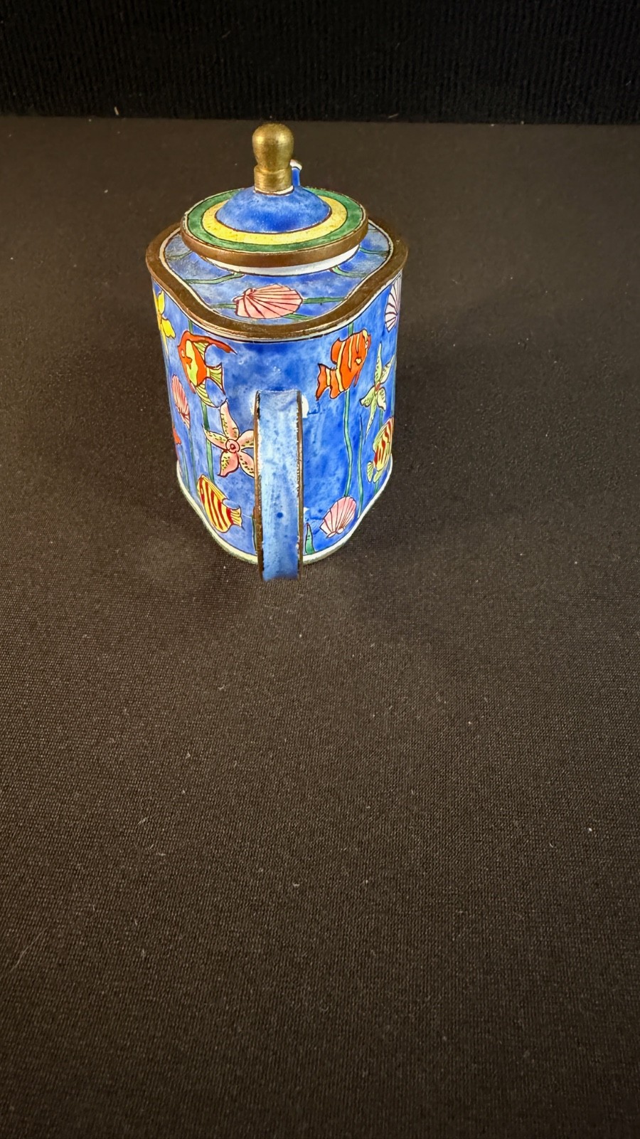 Kelvin Chen Teapot Mini Enameled Sea-life Fish Design