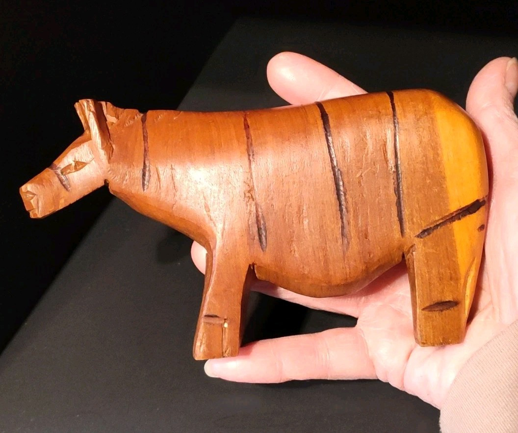 Vintage Hand Carved Wooden African Safari Zebra