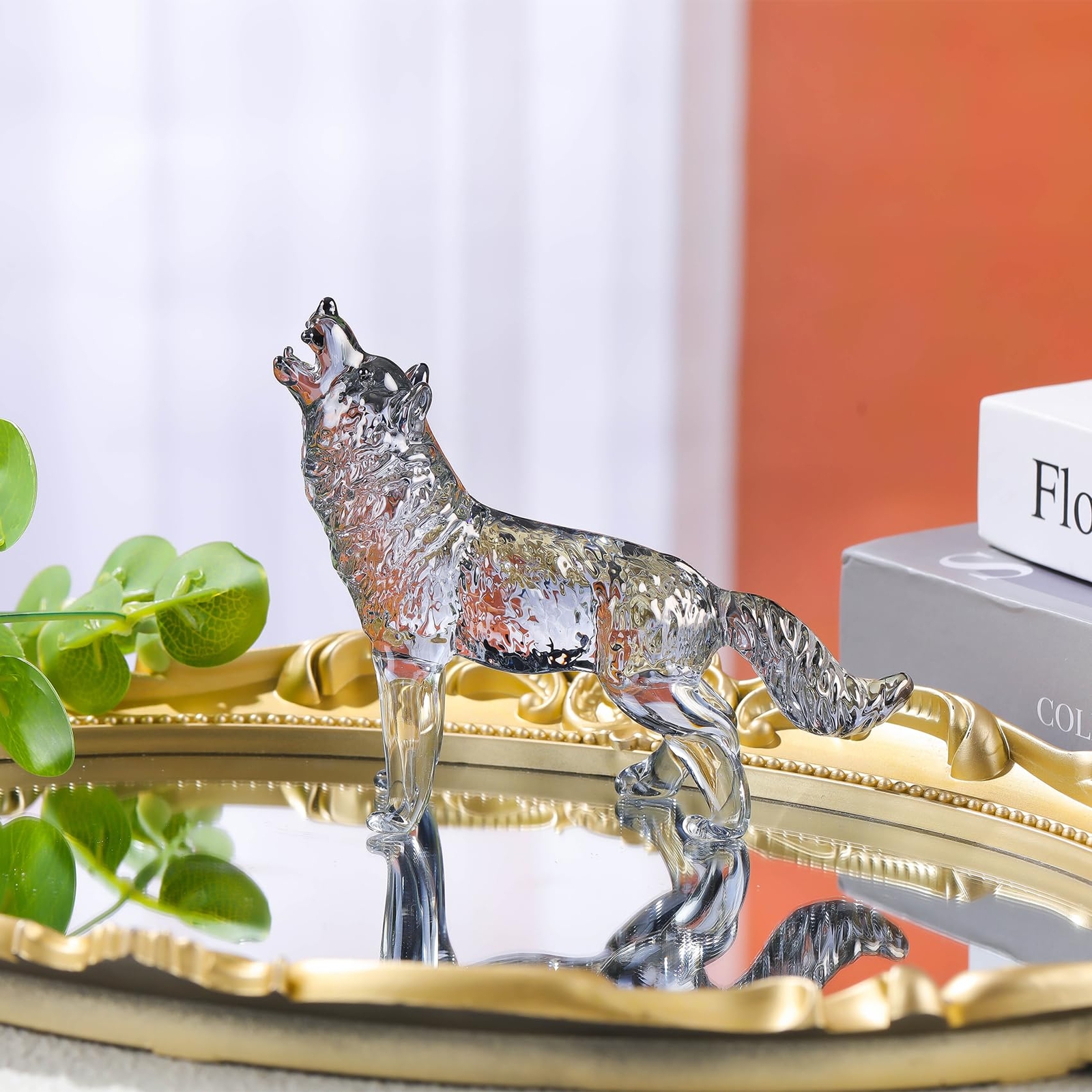 4.33in. Crystal Clear Wolf Gifts for Wolf Lovers Men Women Cool Glass Wolf Co…