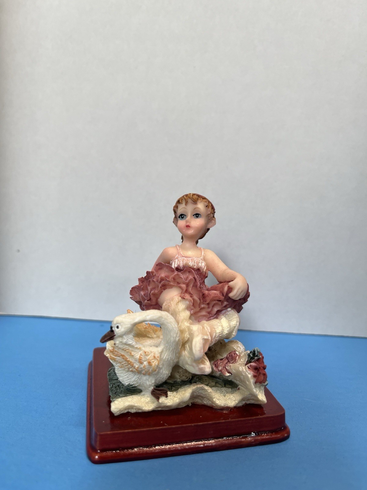 (4) Vintage Small 3in Porcelain Ballerina Figurines With Swans