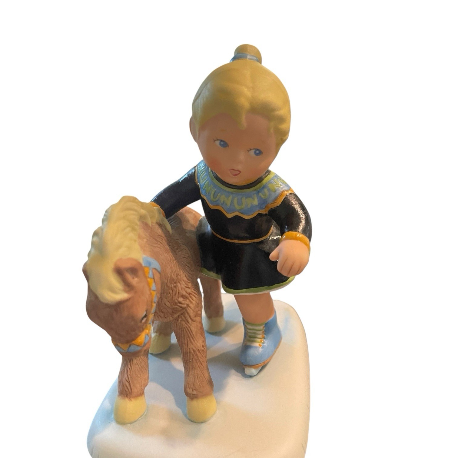 Franklin Porcelain Inga Iceland UN Children Figurine ’83 Vintage Pony Nordic