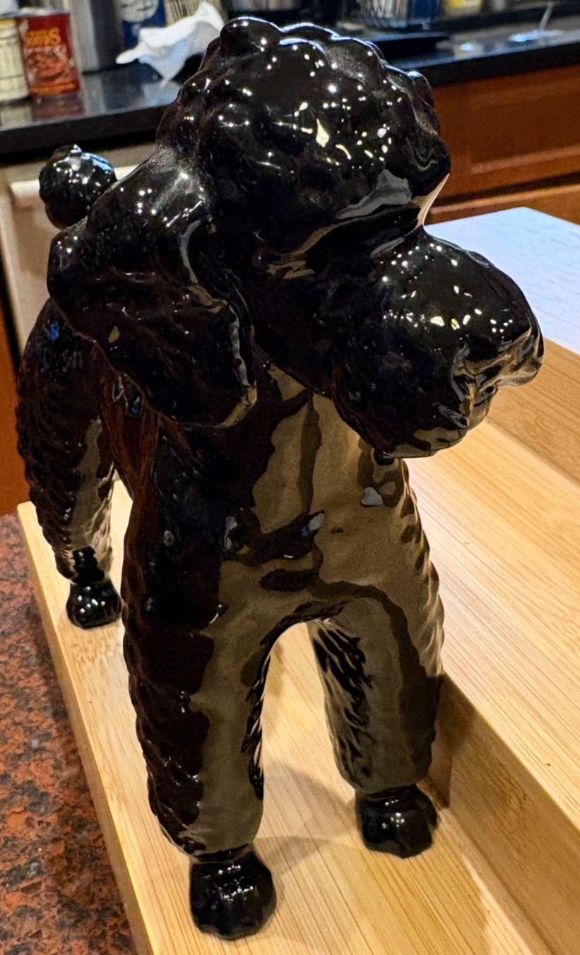 Vintage GOEBEL W Germany STANDARD BLACK POODLE Dog Porcelain Figurine 1964-72 7″