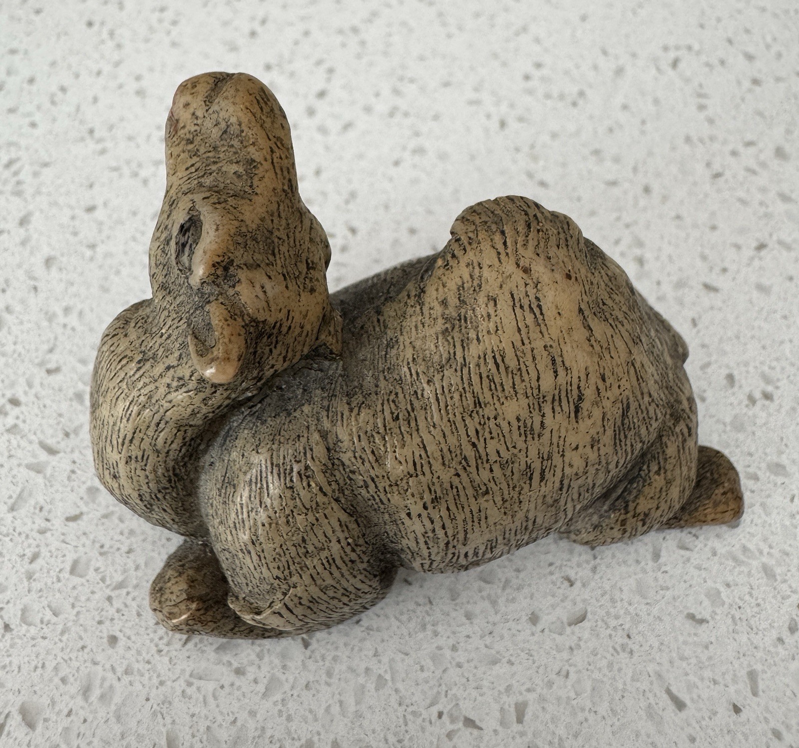 Vintage Taiwan R.O.C. Stone Camel Figurines in traditional sitting pose Set of 4