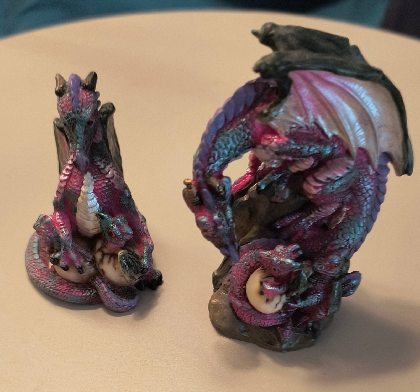 2 Dragon Ceramic Figurines ACK Los Angeles Vintage 1997