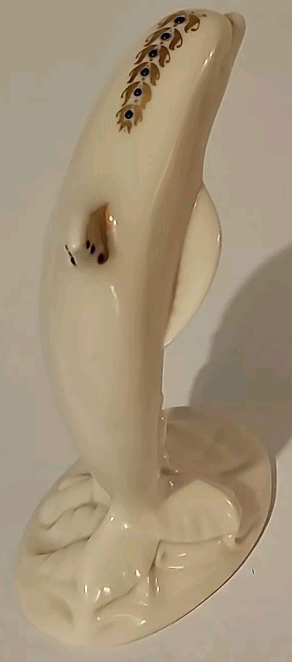 1993 Lenox China Jewels Collection Dolphin Riding Wave Figurine 5.25″ USA