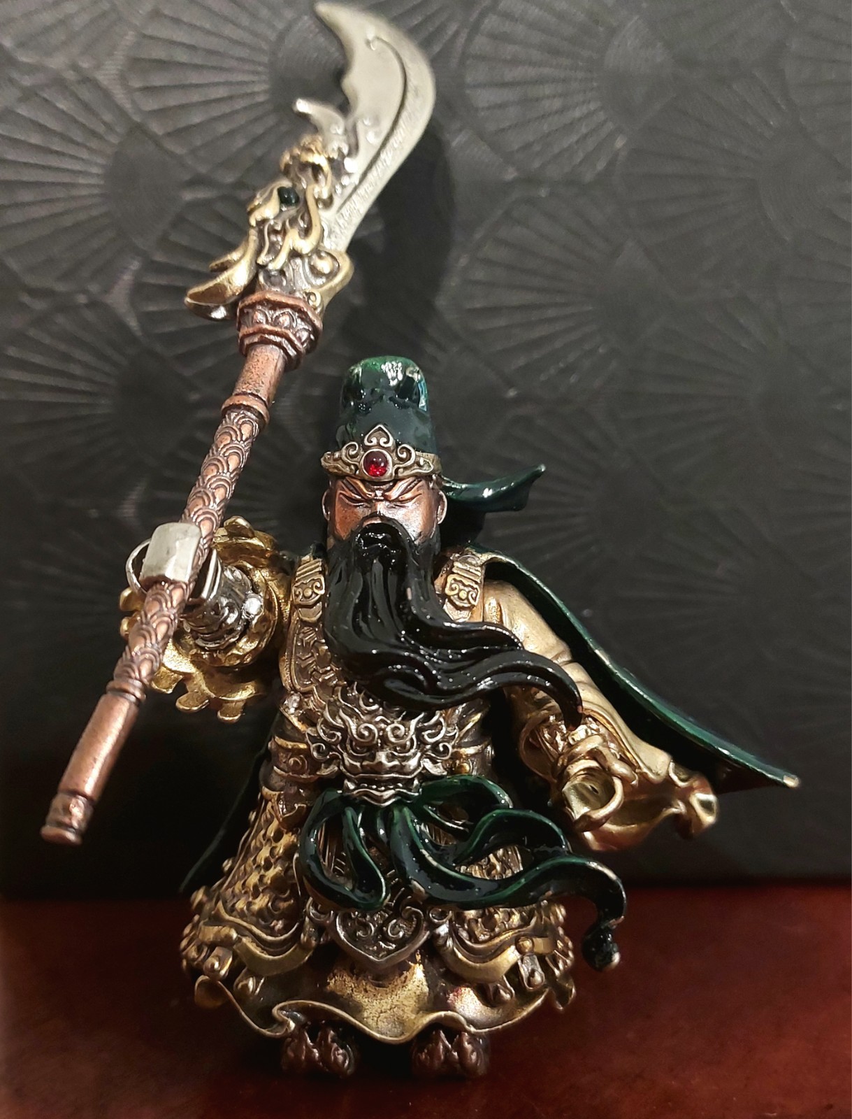 Guan Yu Figurine, Magnetic Metal Statue