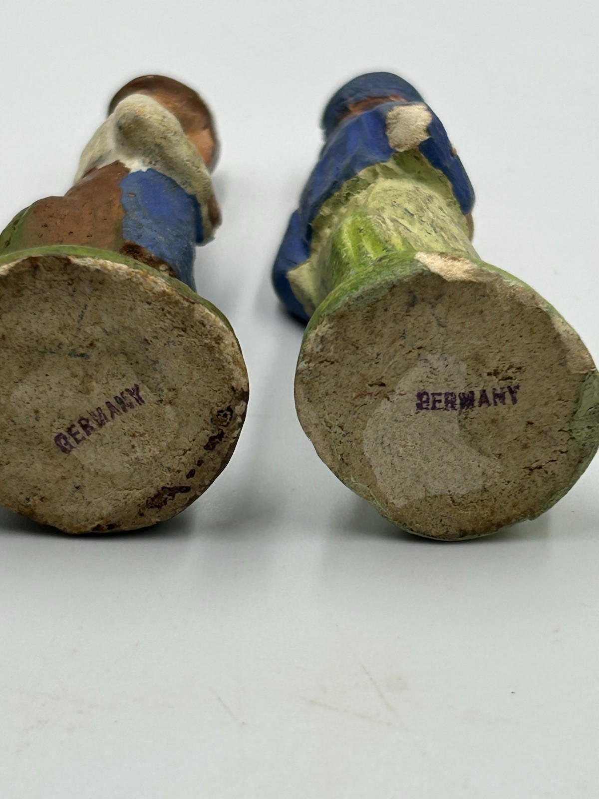 Antique 1920s-1930s Germany Hand Painted Composition Village Figures Lot of 4