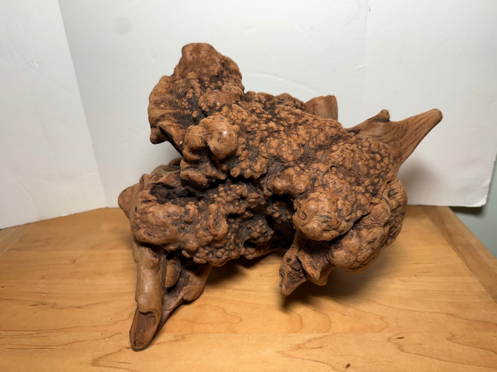 Vintage Abstract Root Burl Wooden Sculpture / Base 12 x 8.5 x 10 Inches NICE!
