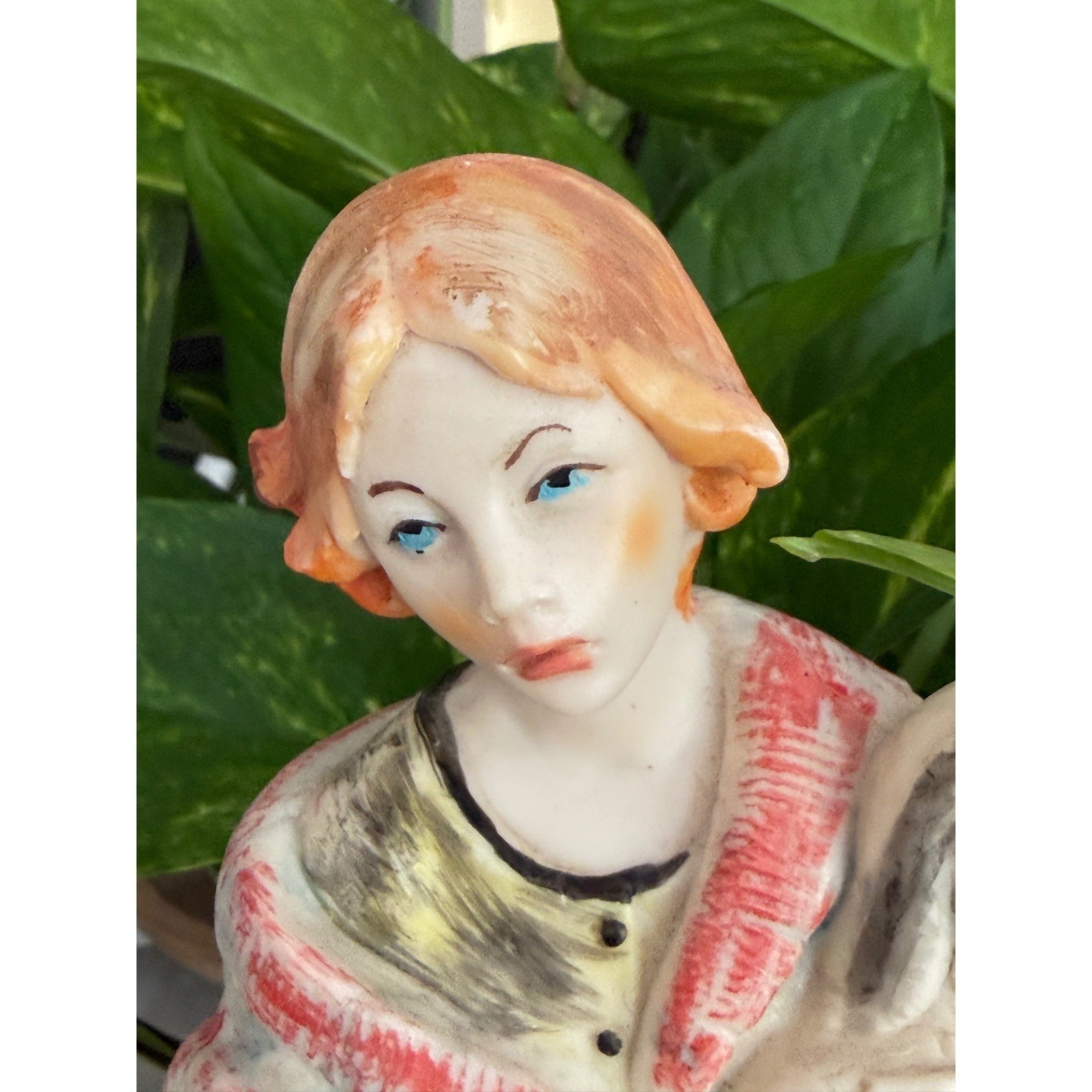 Capodimonte Shepherdess Figurine Italy 11.5″ Resin Composite Vintage