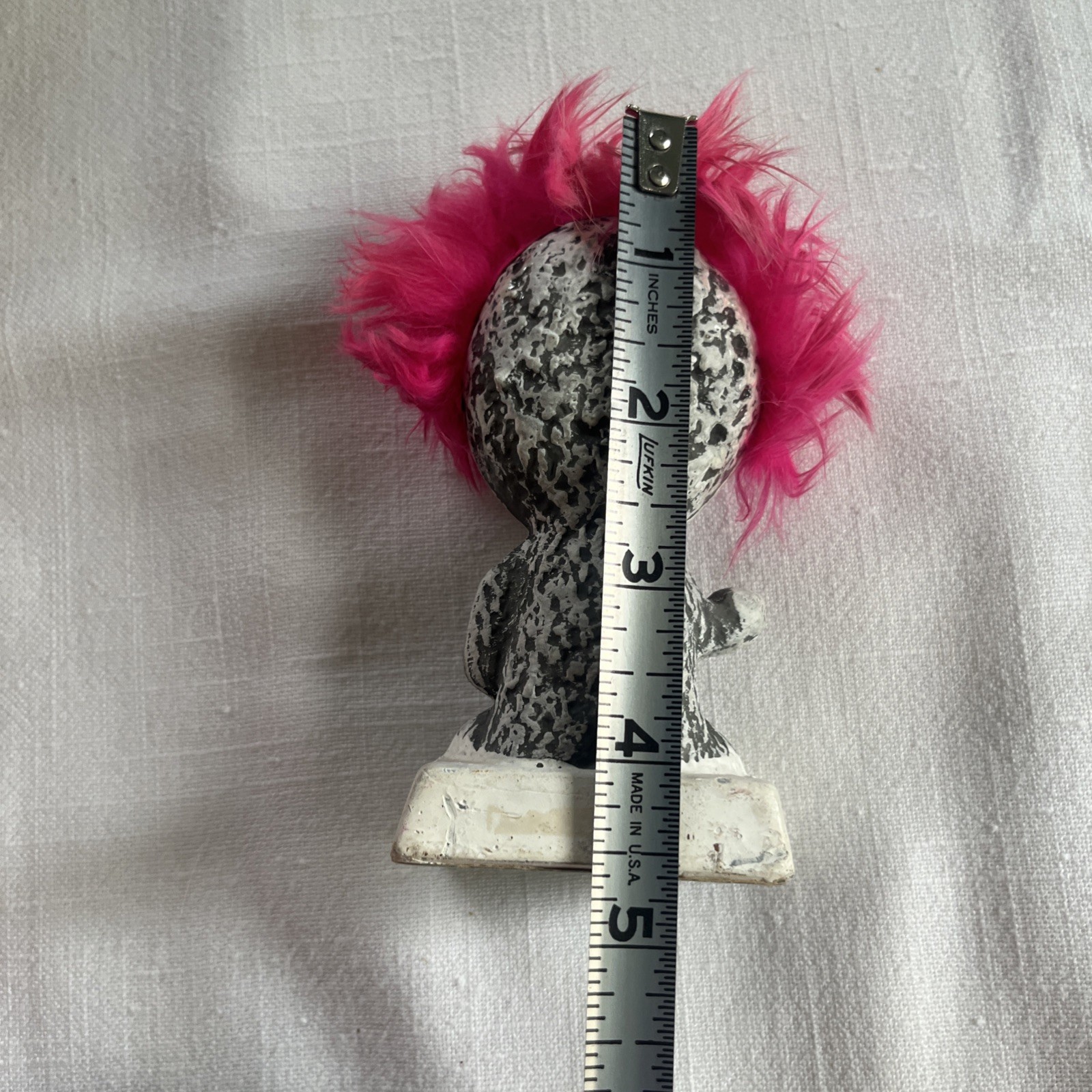 Vintage Trollish Ceramic Figurine Tchotchke 4.5” tall 1960s-70 Retro Furry Guy