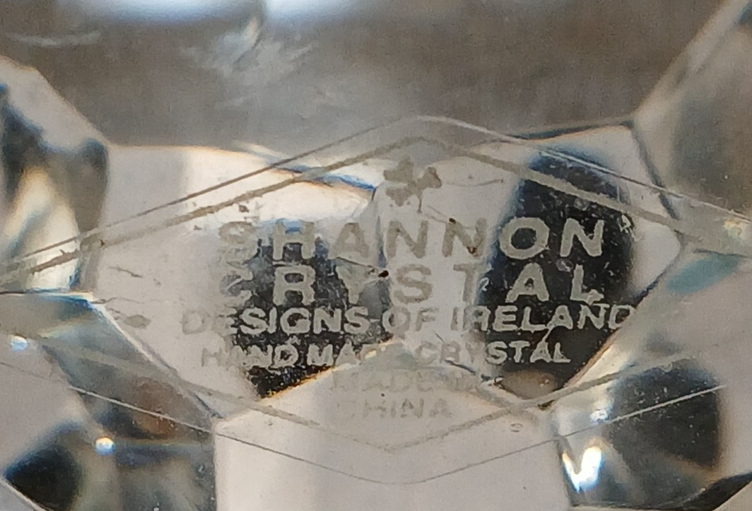 Black and Clear Sitting Crystal Panda Bear by Shannon Crystal Designs of Ireland