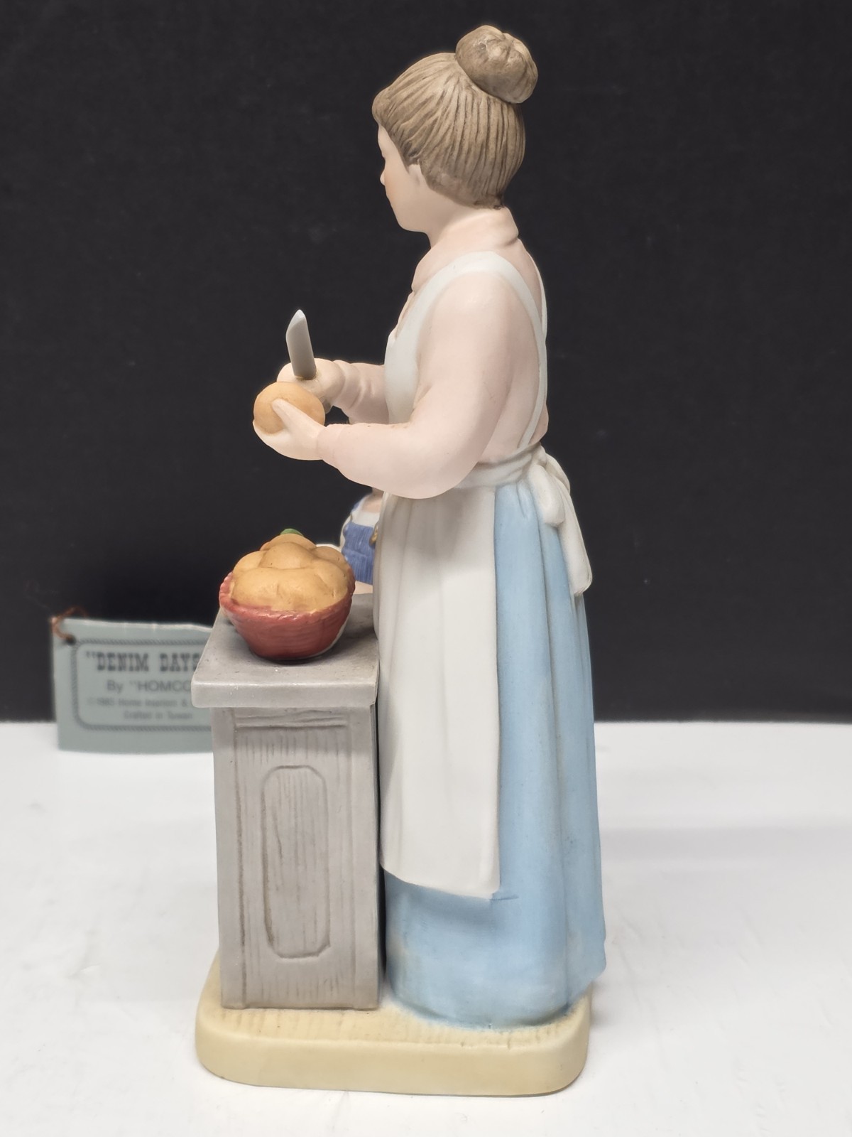 Homco Vintage Denim Days Figurine “Helping Mom” #8821 from 1985