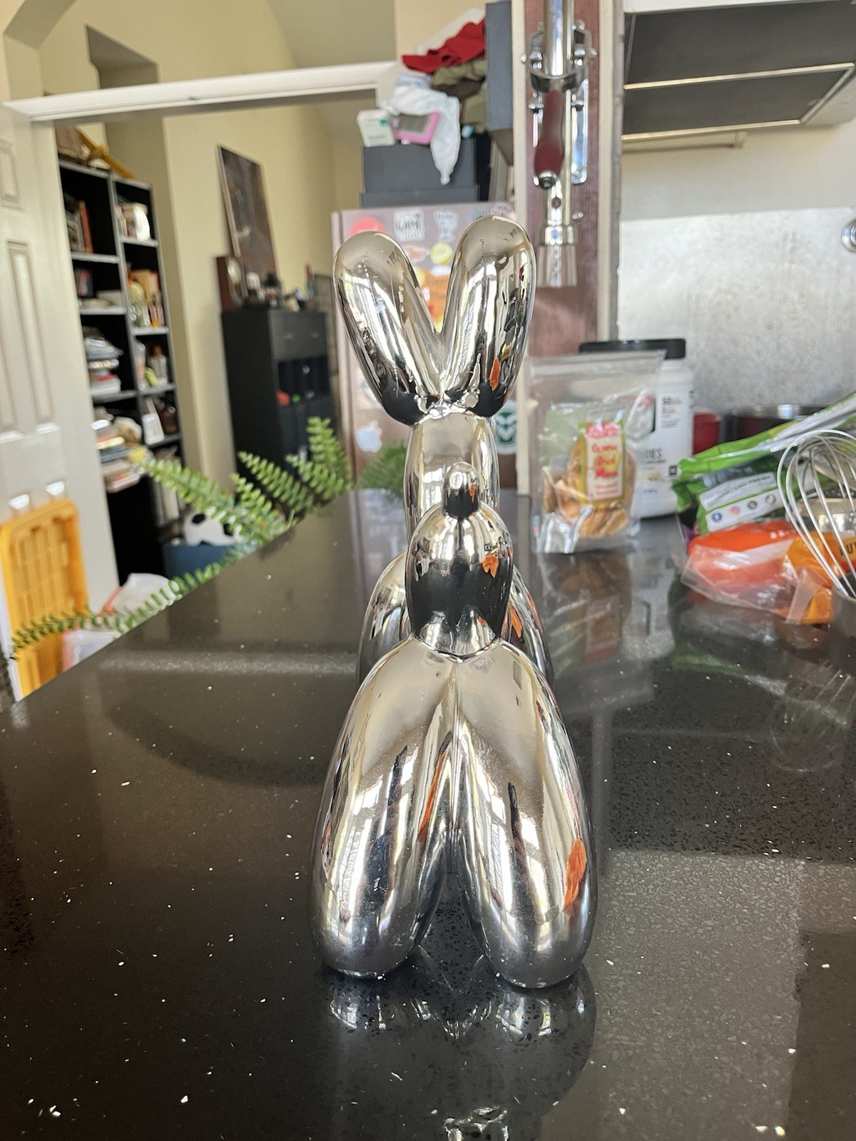 Silver Metallic Balloon Animal Dog Art Decor Large