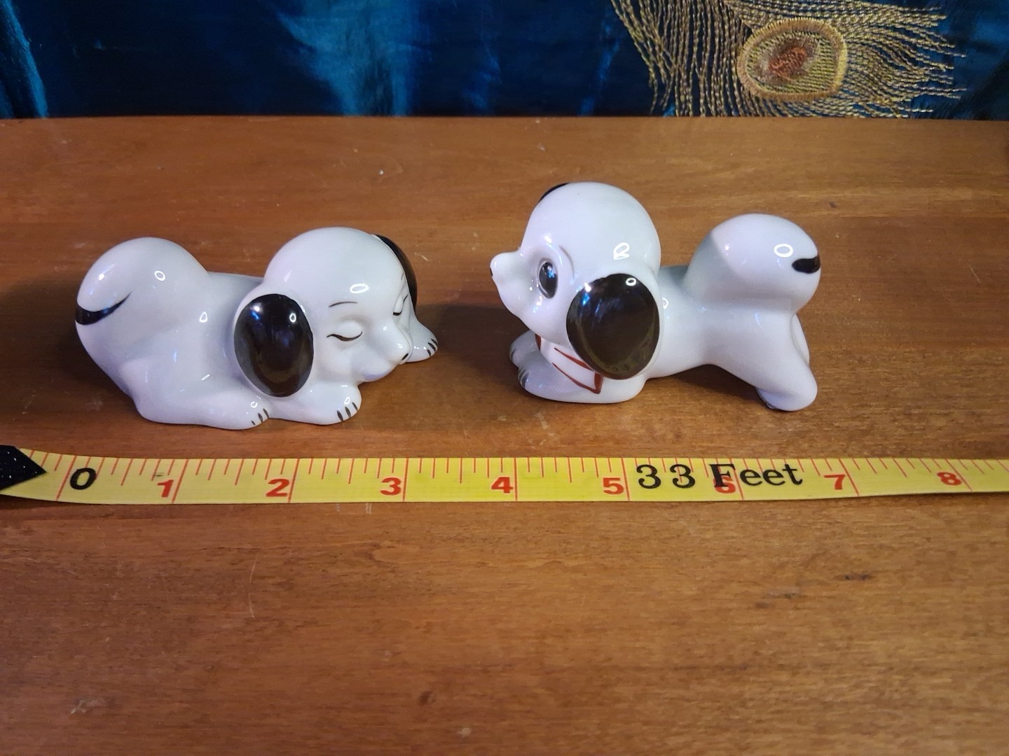 Vintage Anthropomorphic Dog Puppy Googly Big Eye Japan Figurine Kitsch Set Of 4