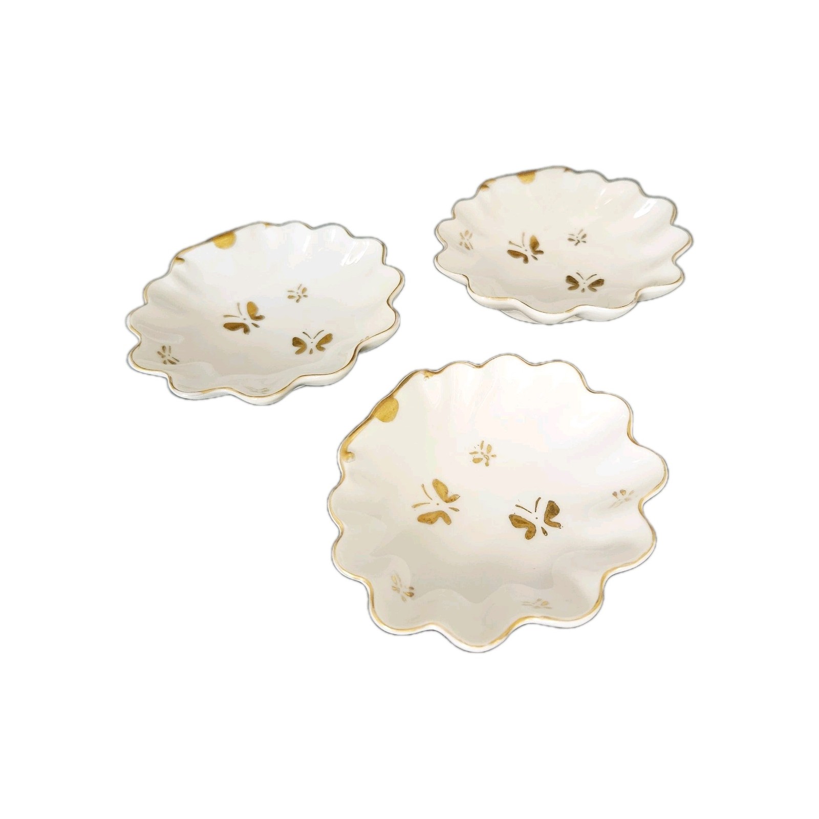 Vintage Ardalt Lenwile Japan Bone China Open Salt Cellars Set of 3 Cottagecore
