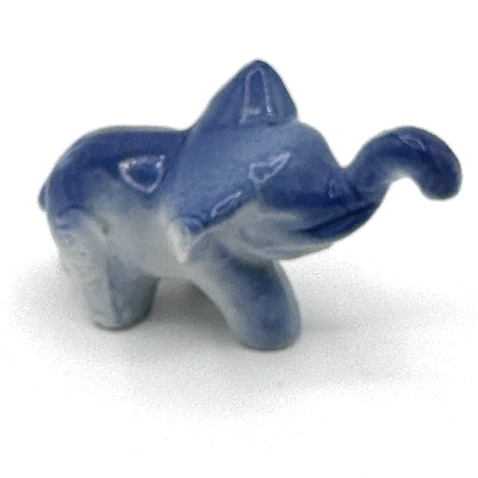 Vtg 1950’s Japan Blue Gray Elephant Standing Trunk Up Figurine Small