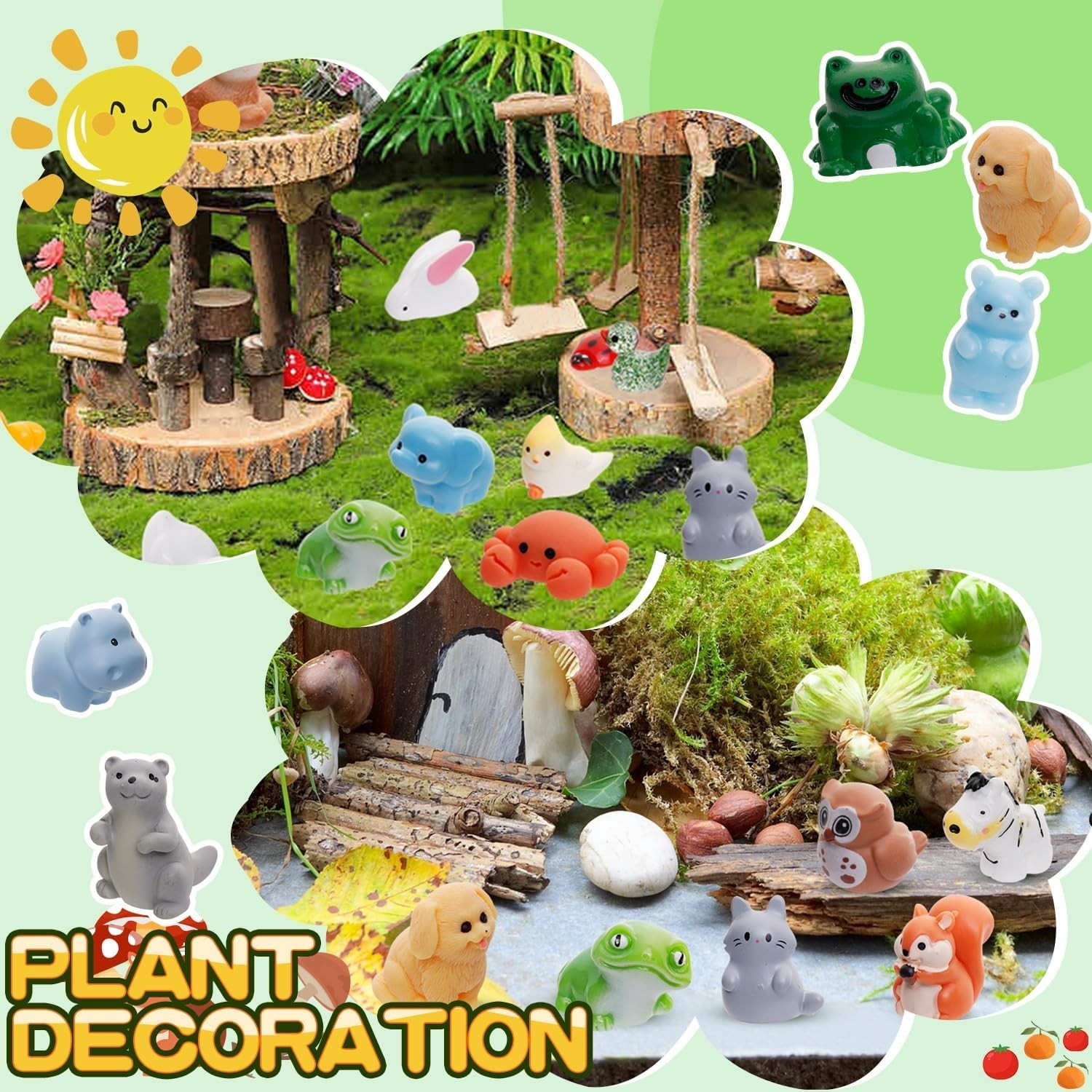 Adorable 80 Pcs Resin Animal Figures for Creative DIY Crafts & Decorations