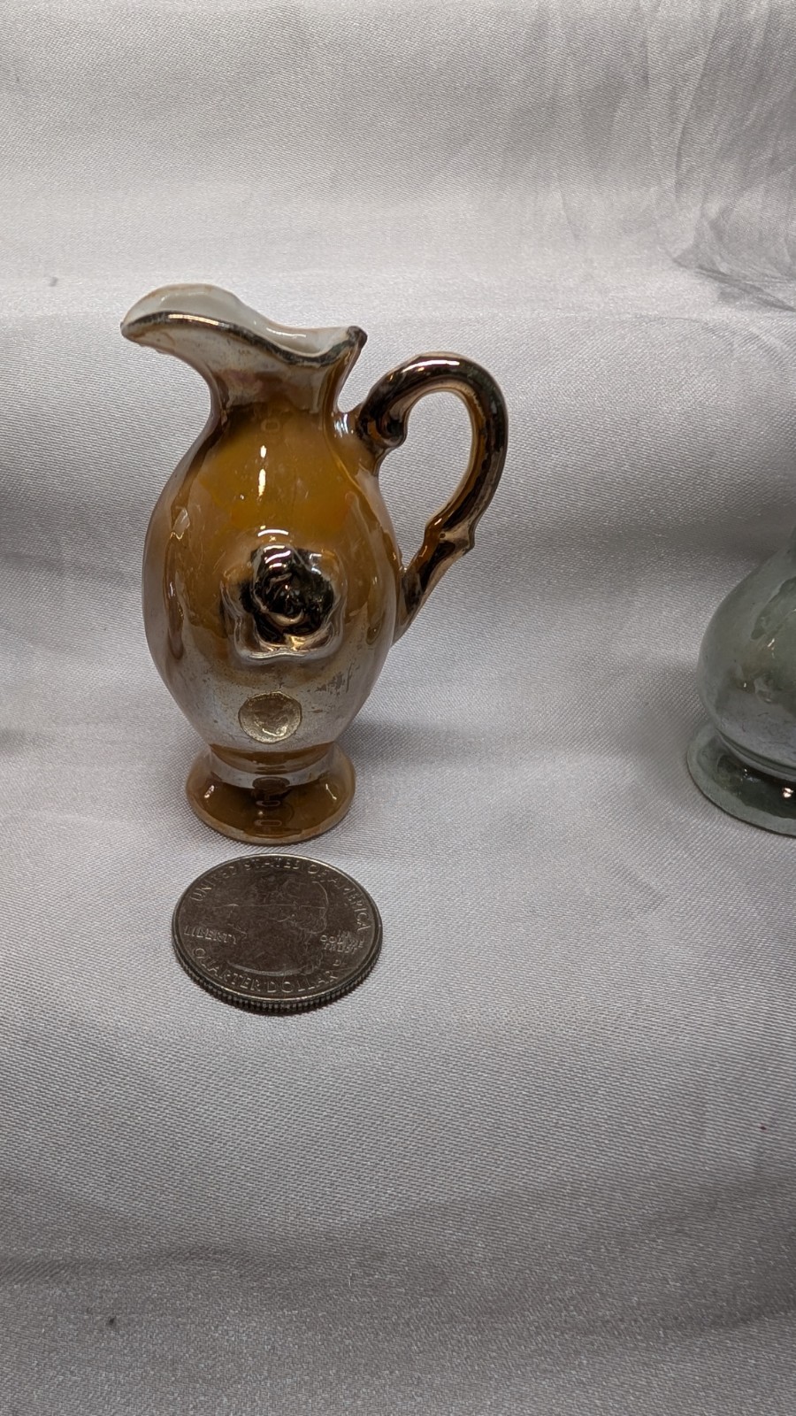 Vintage Miniature Lusterware Pitchers Set of 3 Iridescent Pastels Made in Japan