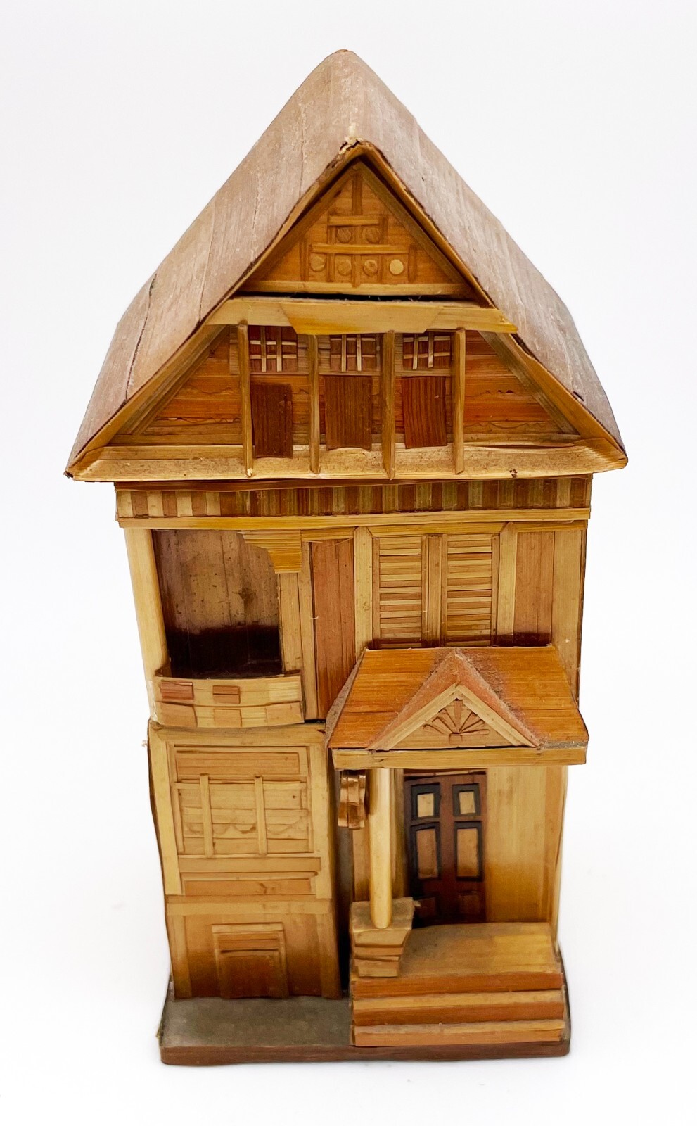 San Francisco Music Box Company Bamboo Miniature Victorian House Unpainted 5″