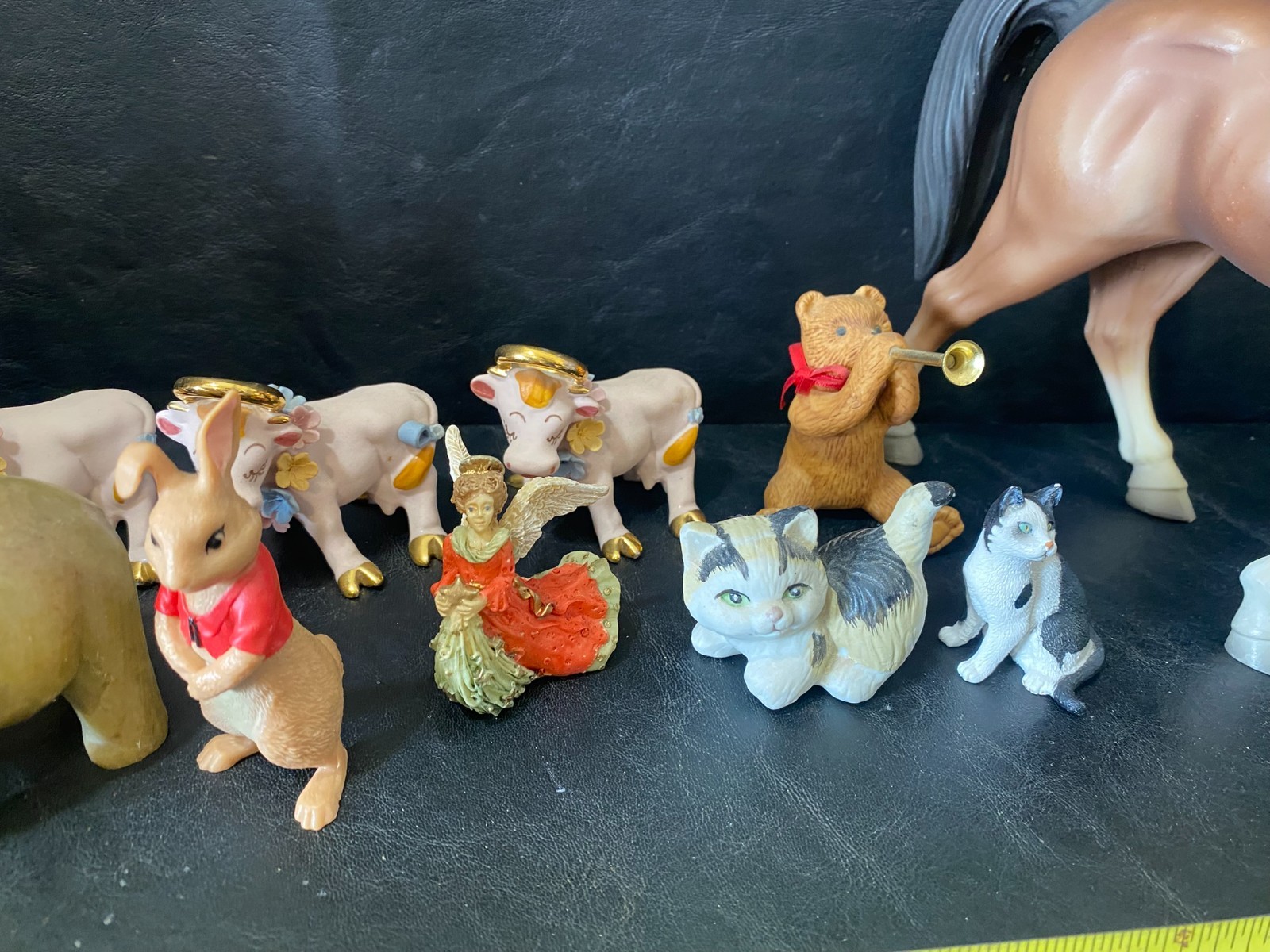 animal figures figurines statue rabbit elephant horse cat kitten lot collection
