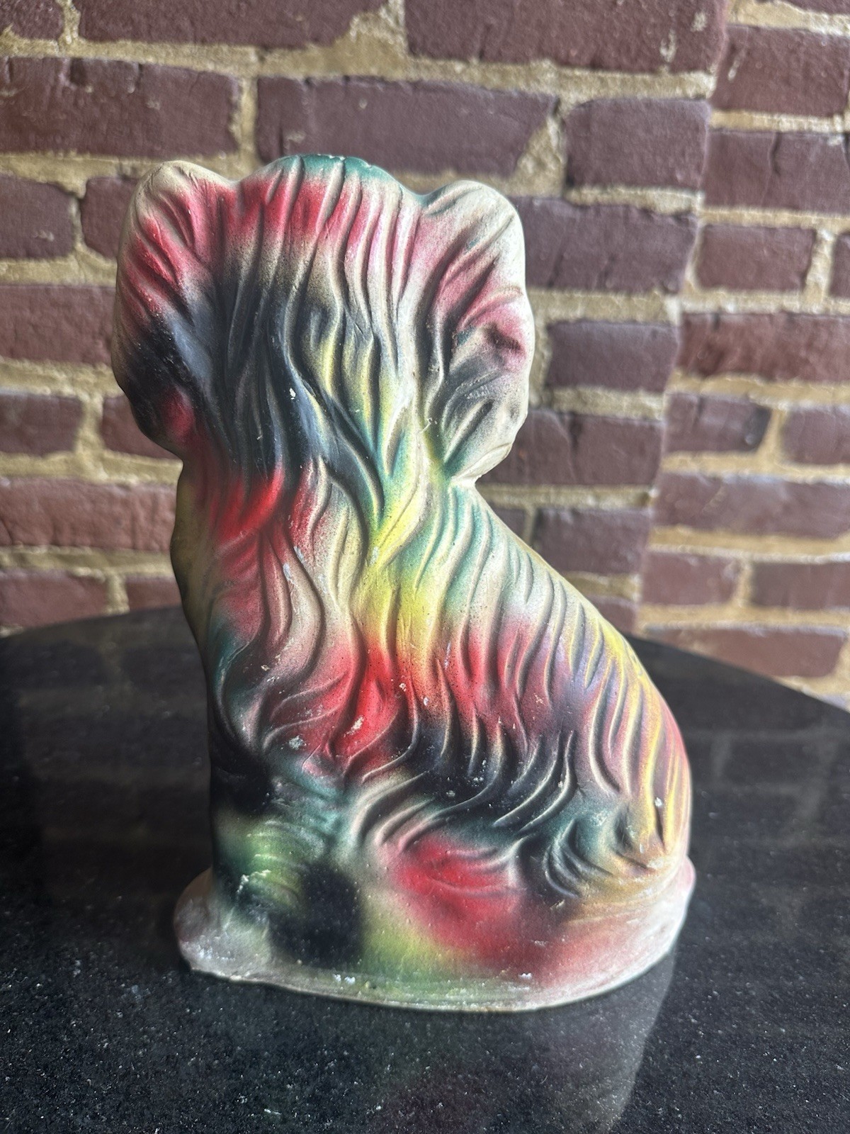 Large Vintage Retro Spaniel Dog Carnival Chalkware Figurine 1930s