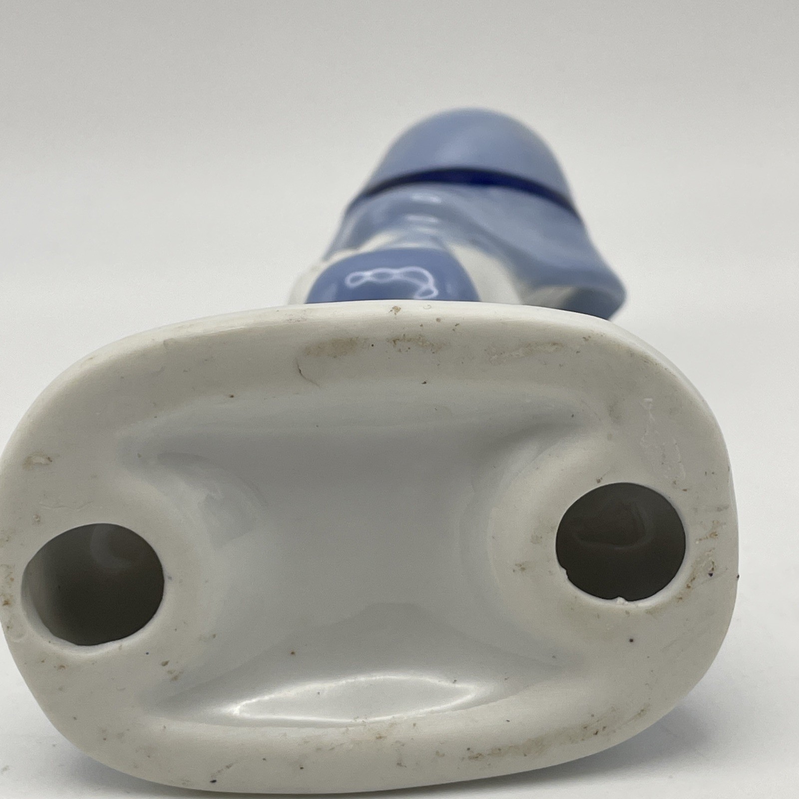 Vintage Ceramic Boy with Puppy Dog Figurine Blue and White Porcelain