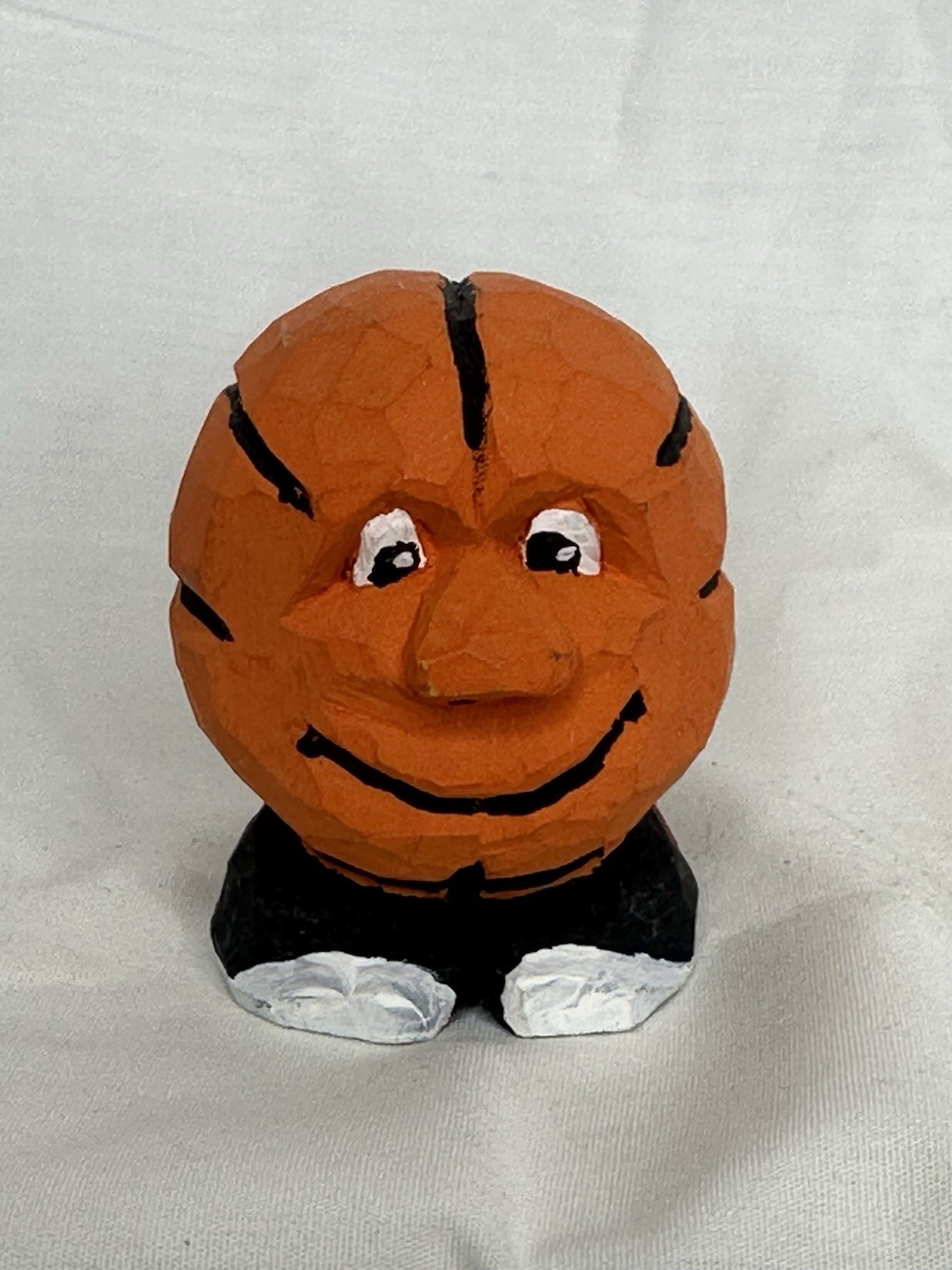Hand Carved Wooden Basketball Character Figurine Folk Art Sports Decor
