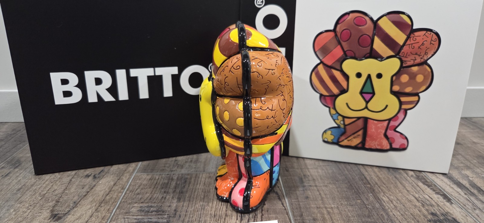ROMERO BRITTO Rare LION Figurine Collectible NEW Artwork 5″ x 5″ MSRP $225.00
