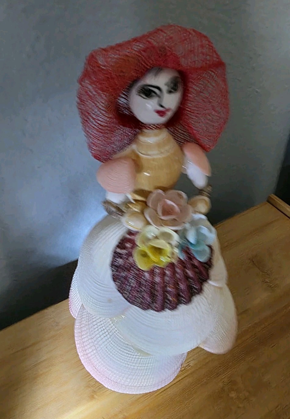 Vintage Sea Shell Southern Belle Doll Handmade Atlantic Coral St. Augustine FL