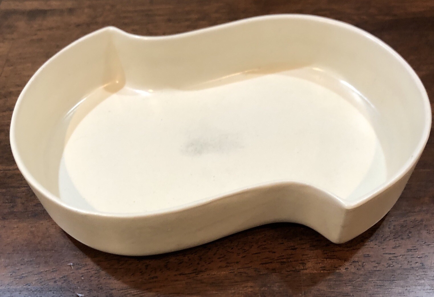 Vintage Royal Haeger Art Pottery Flat Low Dish~Ivory White~Matte Glaze~RG-74
